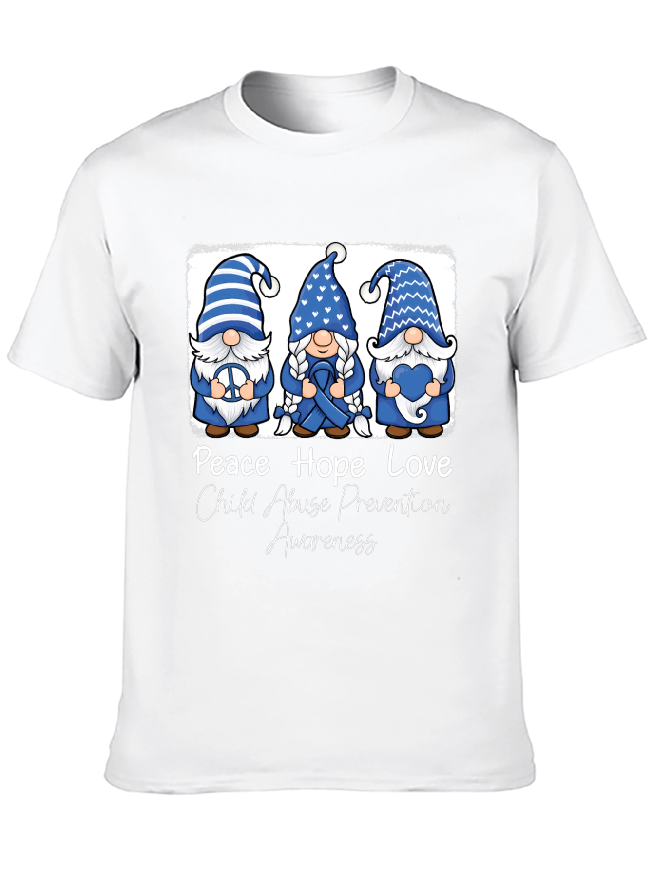 Peace Hope Love Child Abuse Prevention Awareness T-Shirt