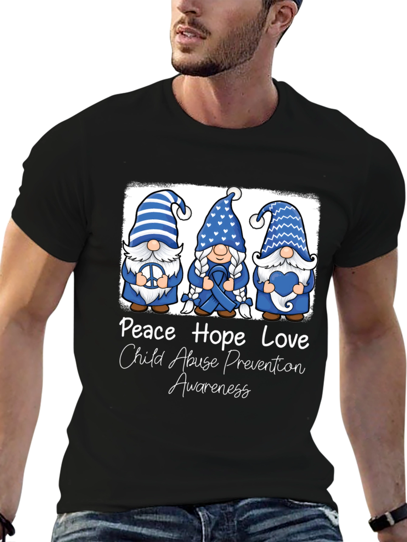 Peace Hope Love Child Abuse Prevention Awareness T-Shirt