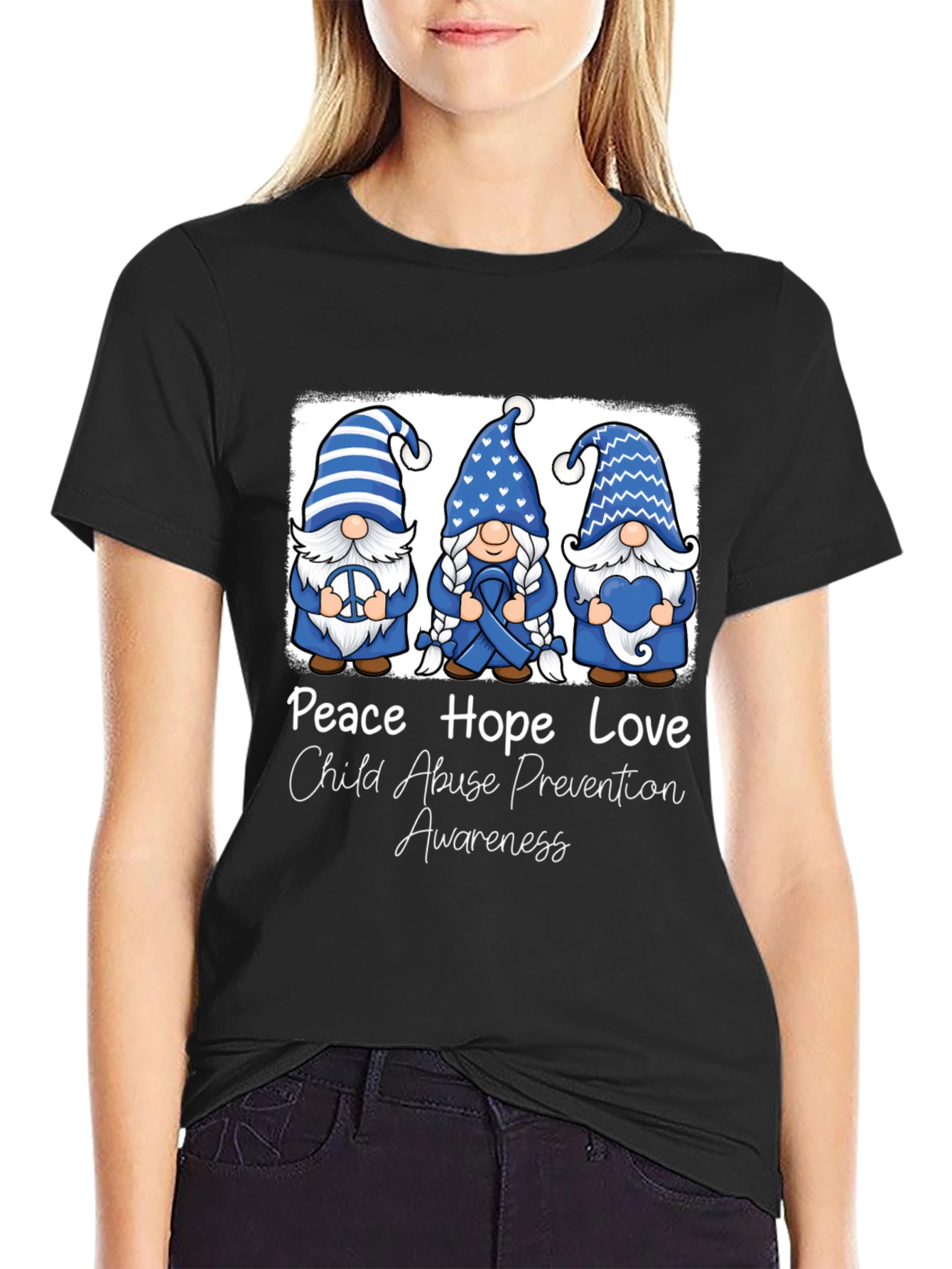 Peace Hope Love Child Abuse Prevention Awareness T-Shirt