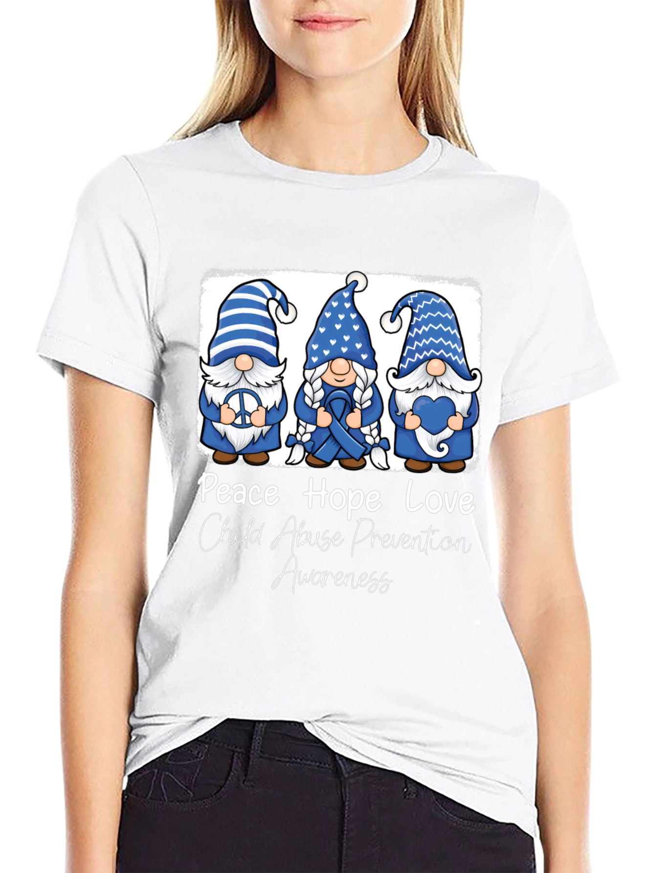 Peace Hope Love Child Abuse Prevention Awareness T-Shirt