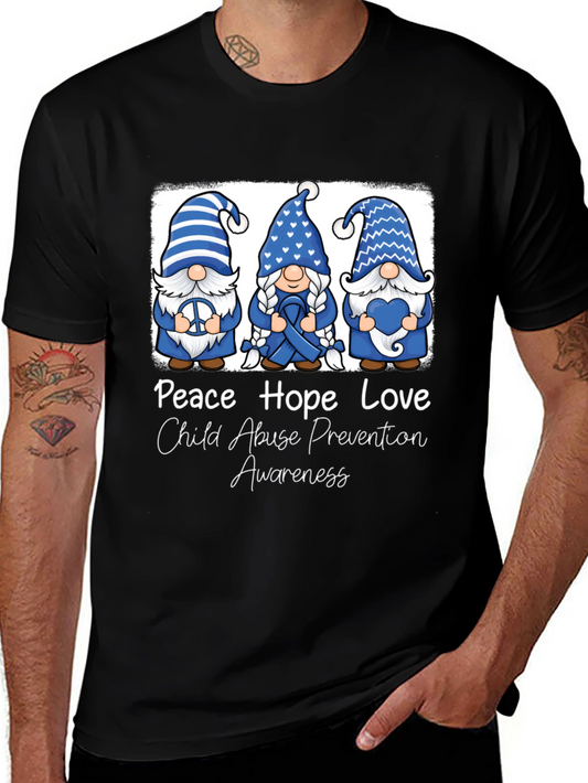 Peace Hope Love Child Abuse Prevention Awareness T-Shirt