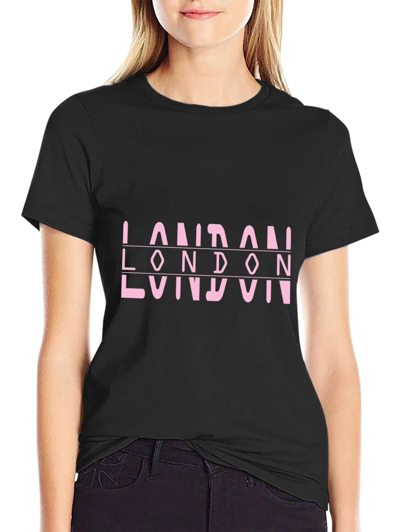 London Graphic Print Tee - Black