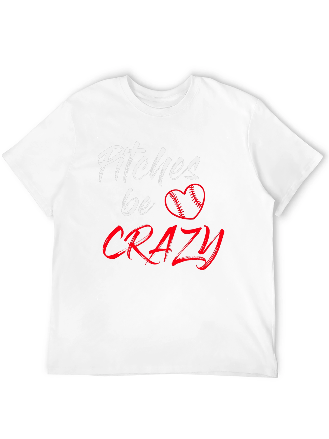 Pitches Be Crazy Baseball Heart Graphic Tee