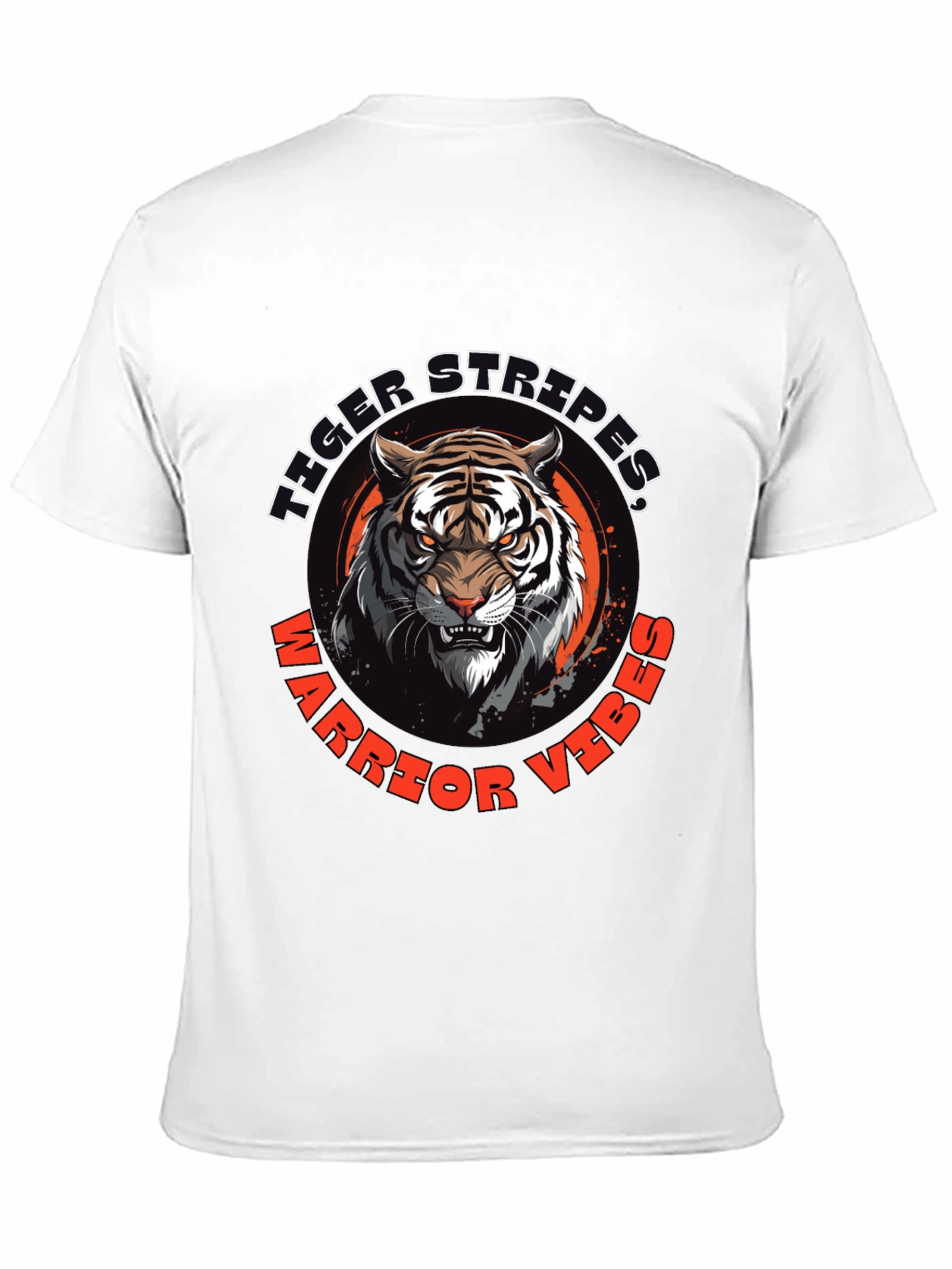 Tiger Stripes Warrior Vibes Black Graphic Tee