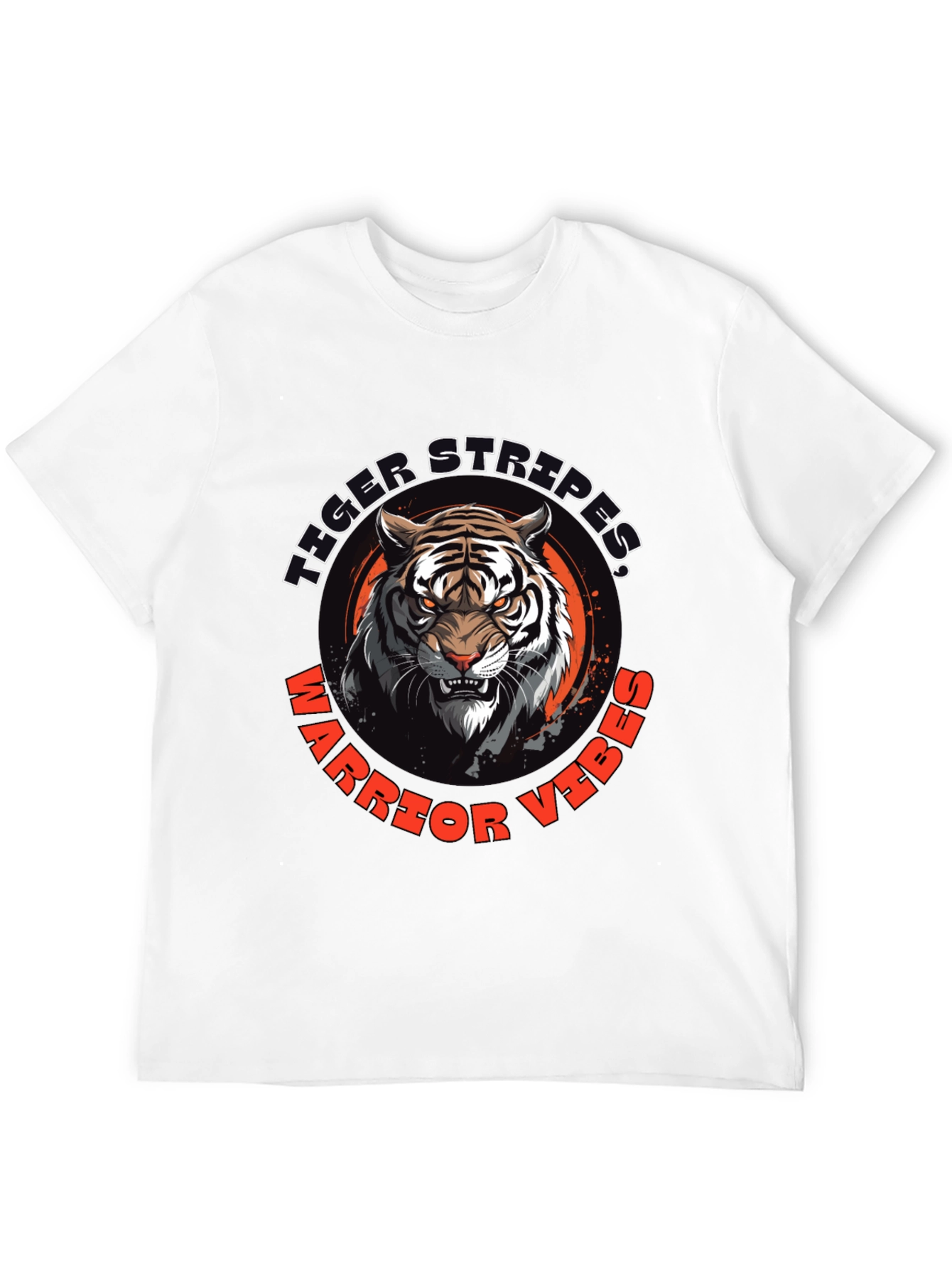 Tiger Stripes Warrior Vibes Black Graphic Tee
