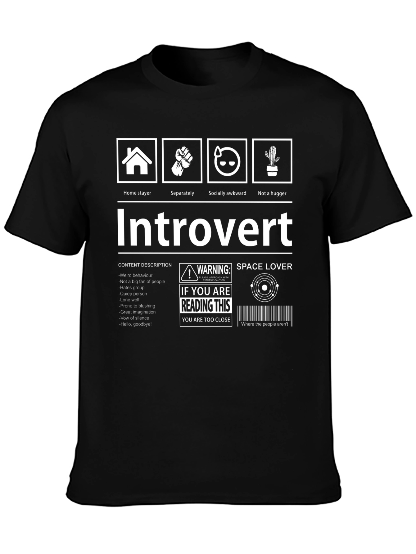 Introvert Space Lover Graphic T-Shirt