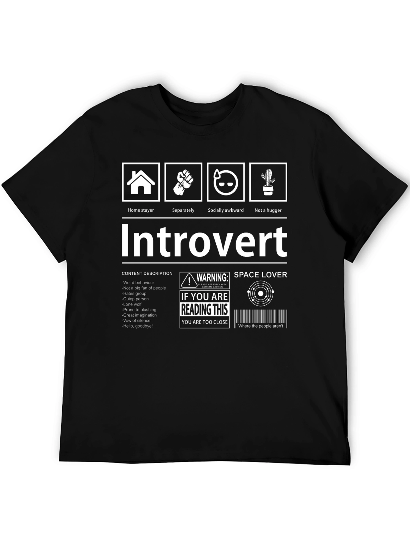 Introvert Space Lover Graphic T-Shirt