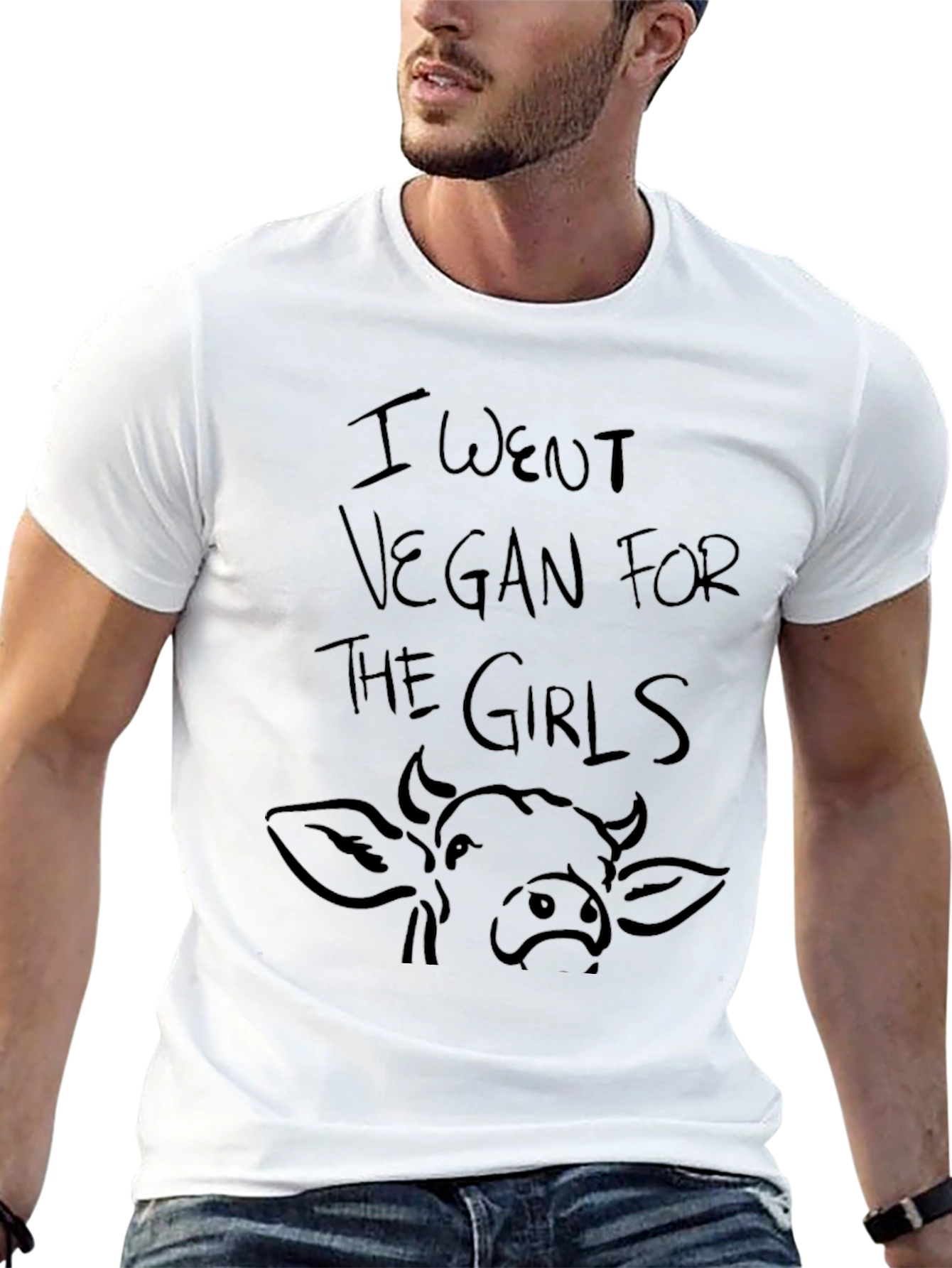 Vegan for the Girls Mens Black Graphic Tee