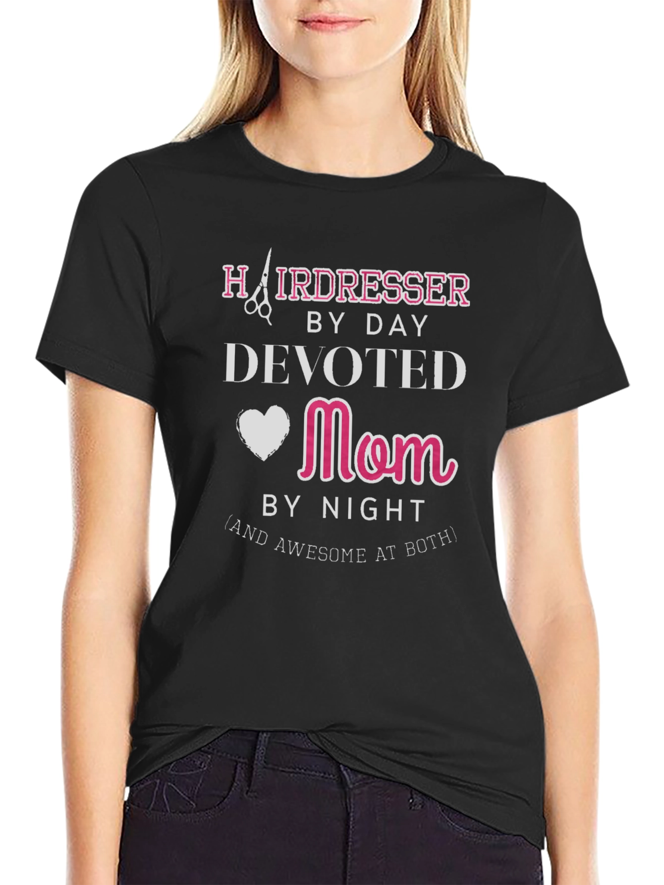 Hairdresser Mom Graphic Tee - Black