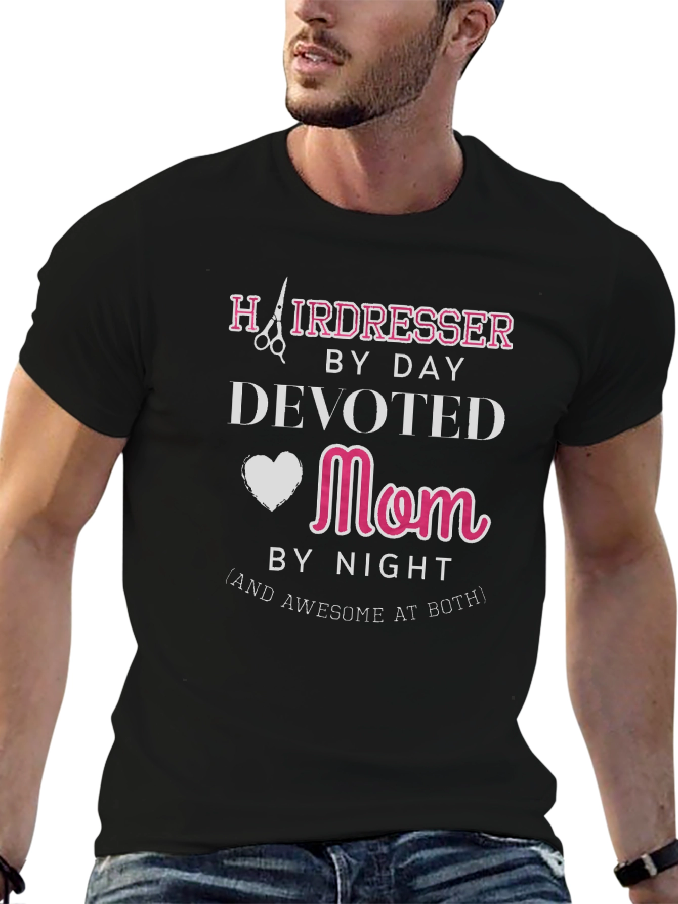 Hairdresser Mom Graphic Tee - Black