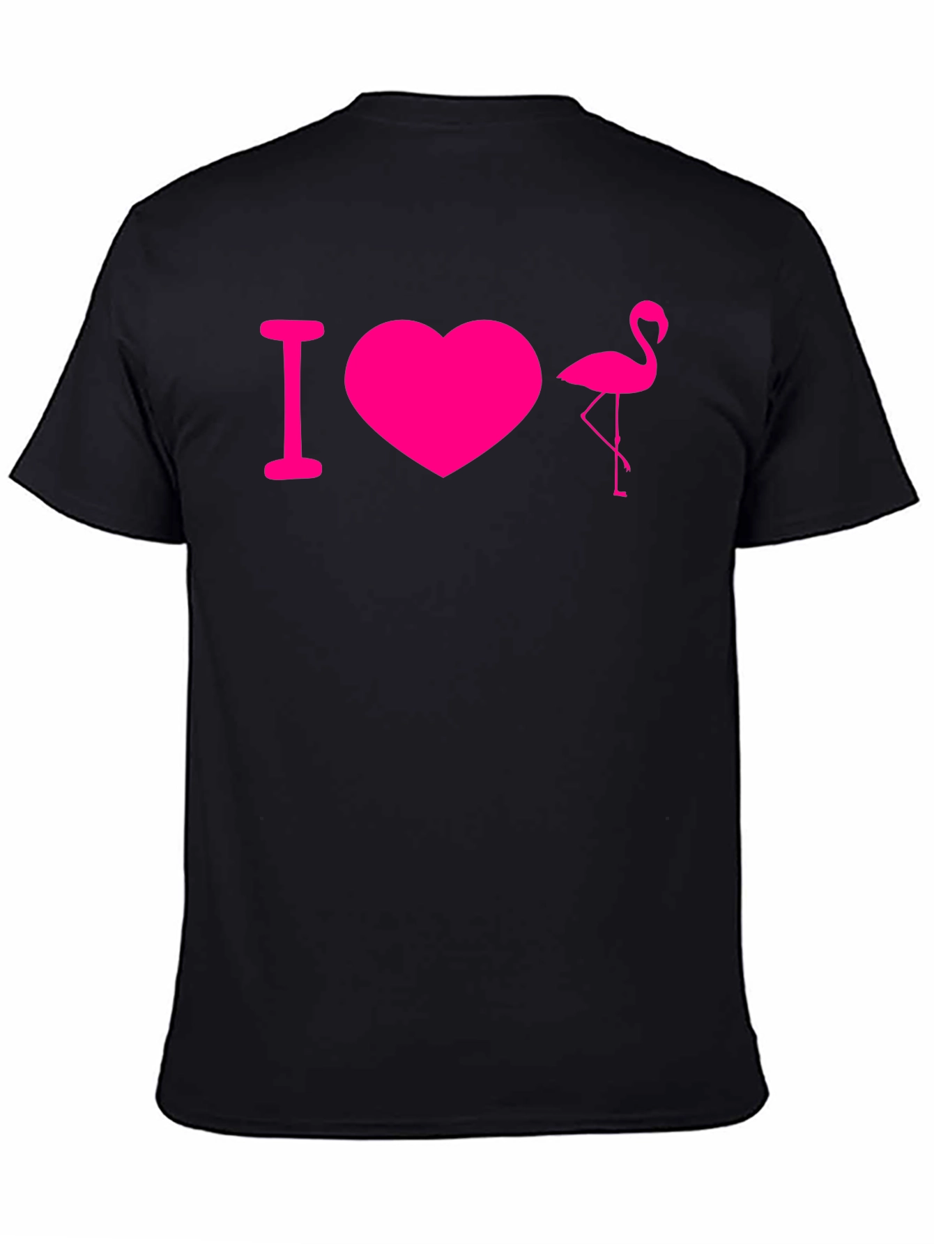 I Love Flamingos T-Shirt - Black