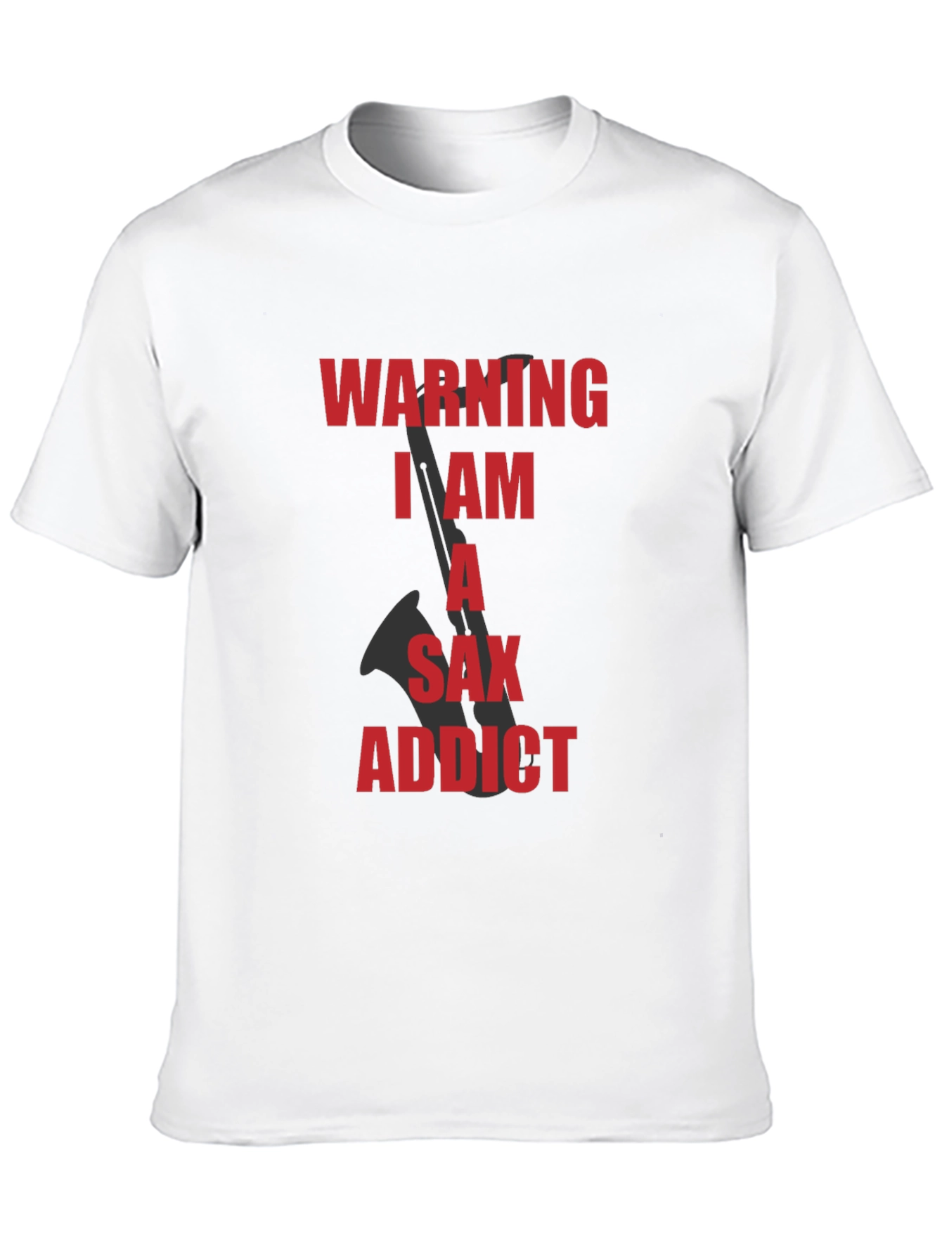 Saxophone Addict Graphic Tee - Black Cotton T-Shirt