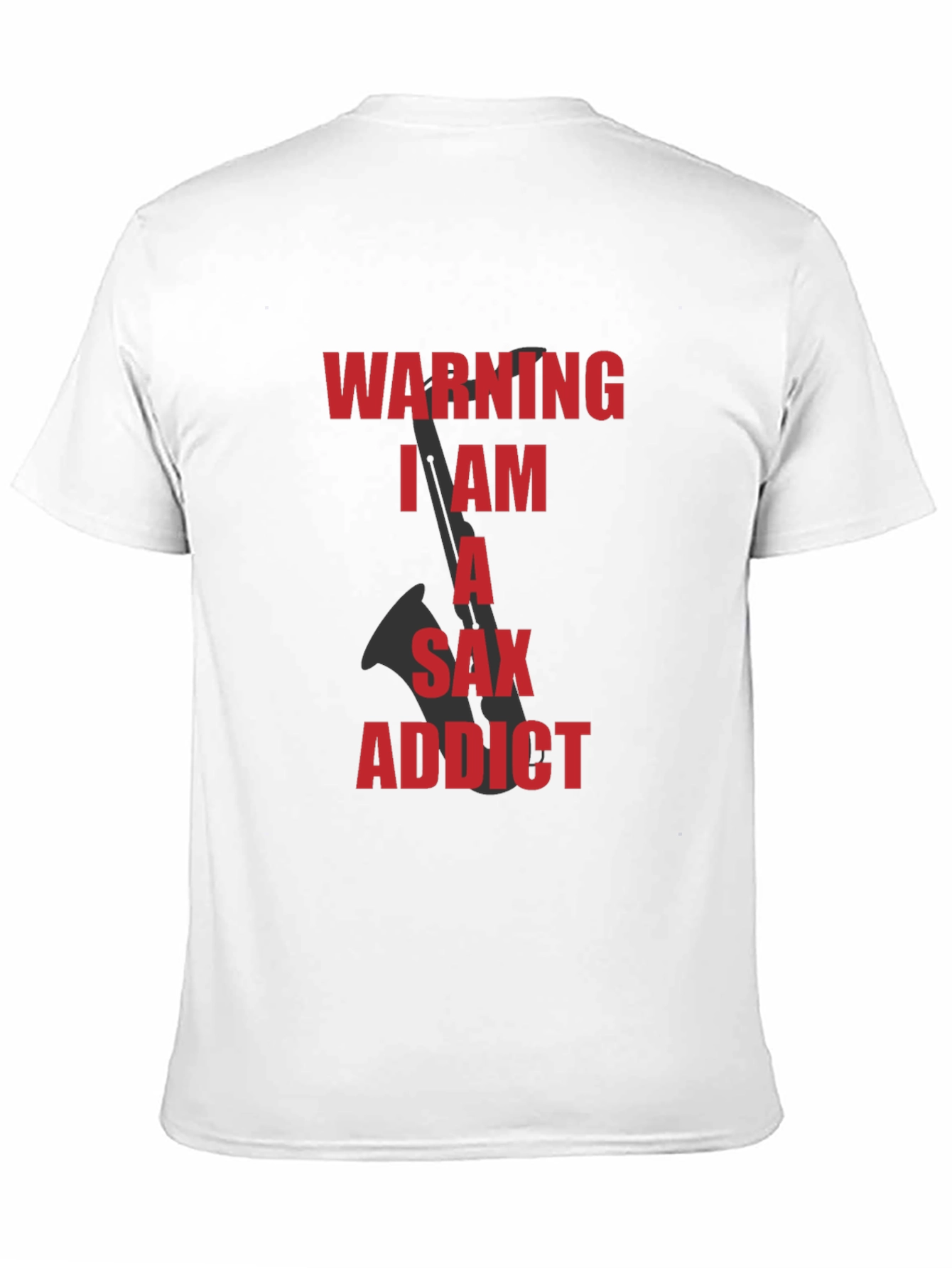 Saxophone Addict Graphic Tee - Black Cotton T-Shirt