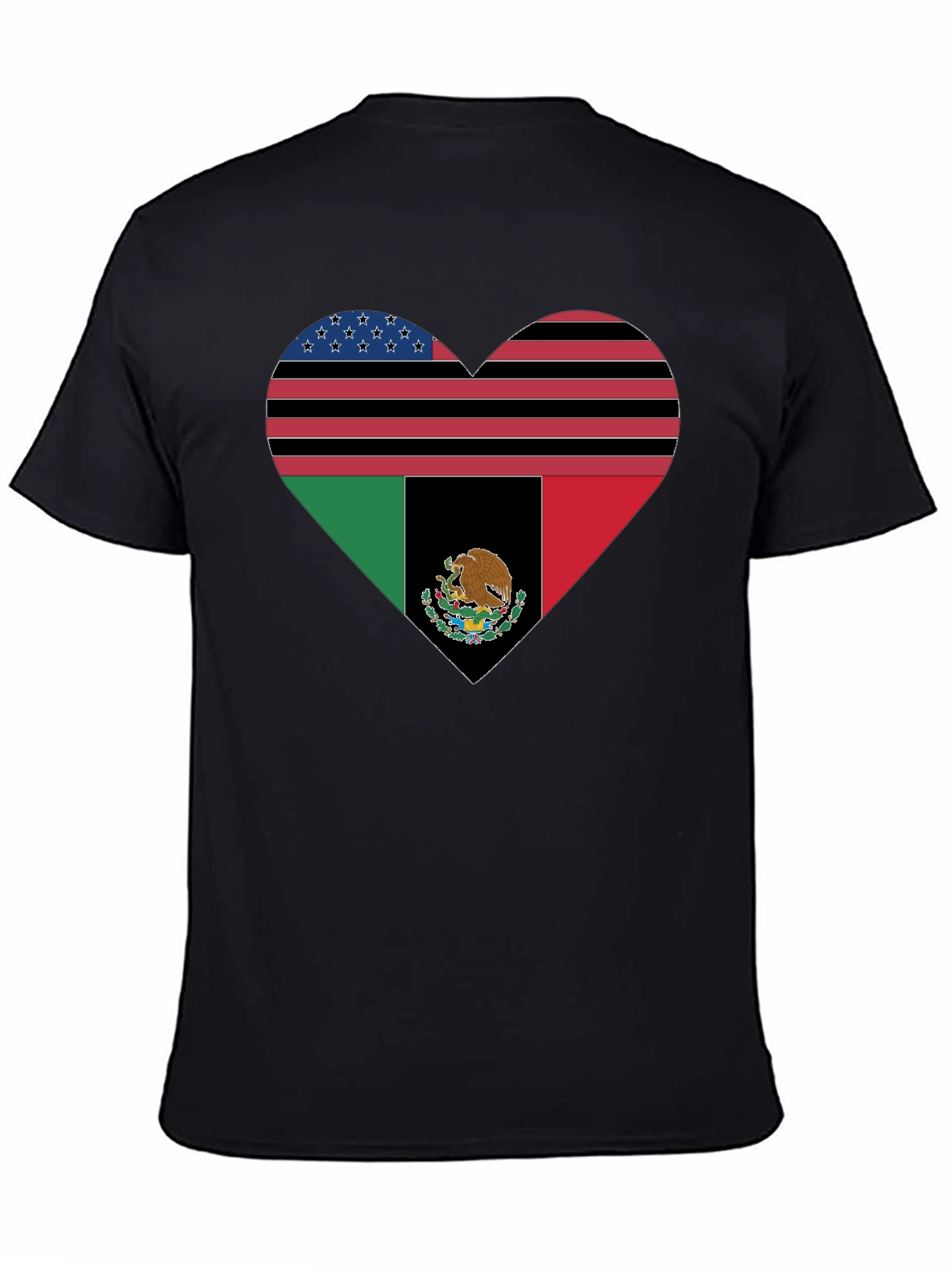 Heart Flag Graphic Tee - USA & Mexico Pride