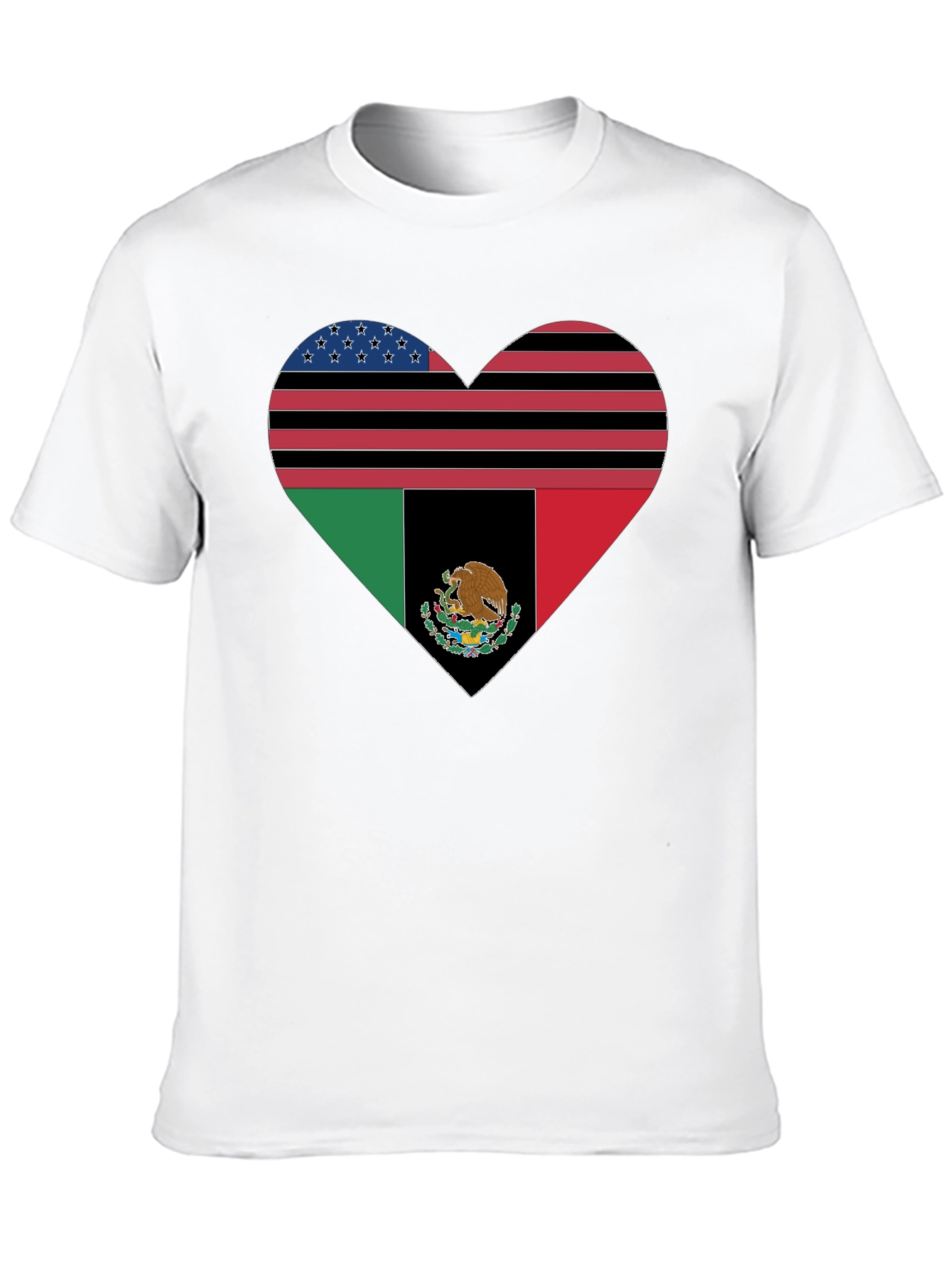 Heart Flag Graphic Tee - USA & Mexico Pride