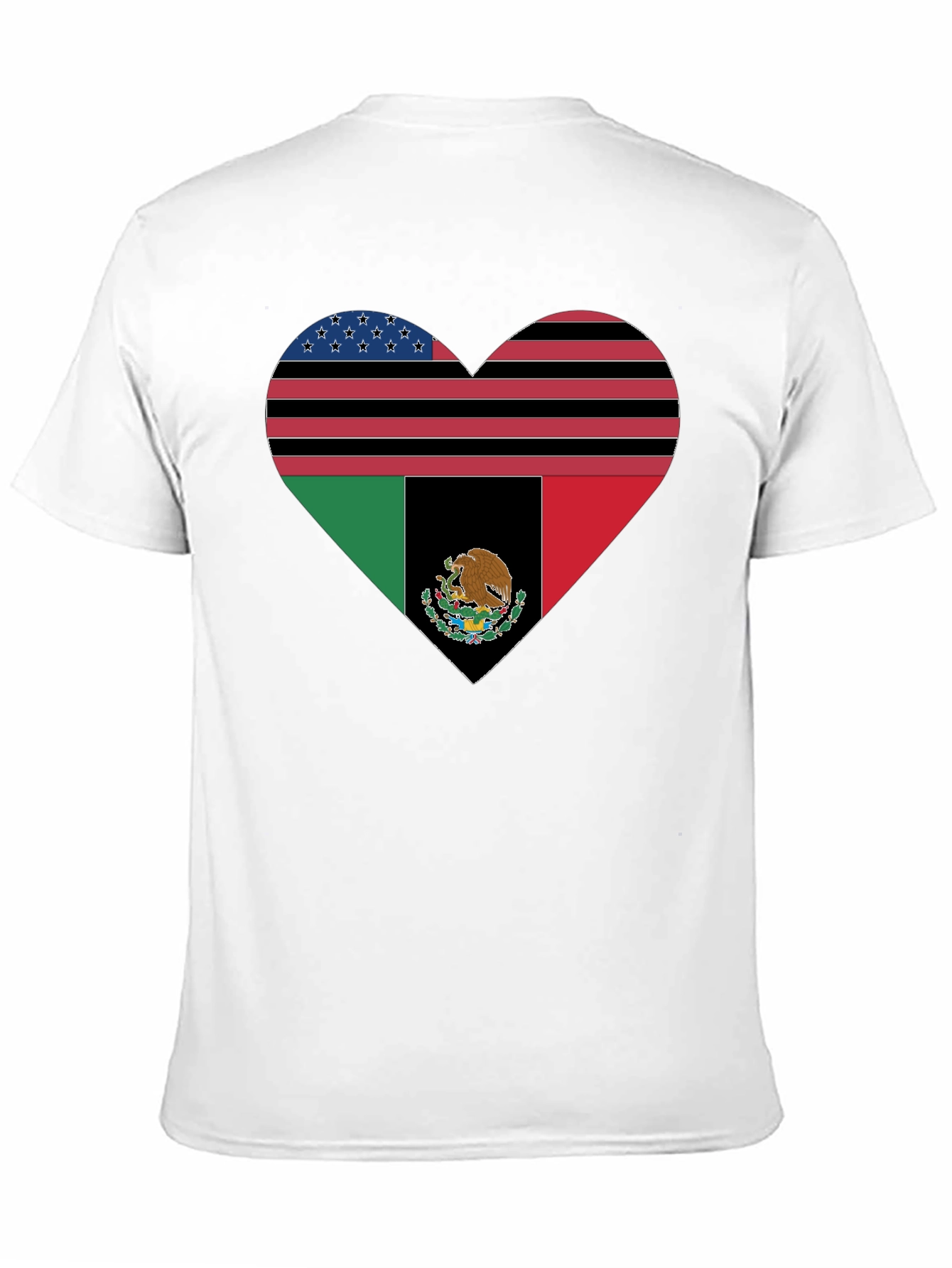 Heart Flag Graphic Tee - USA & Mexico Pride