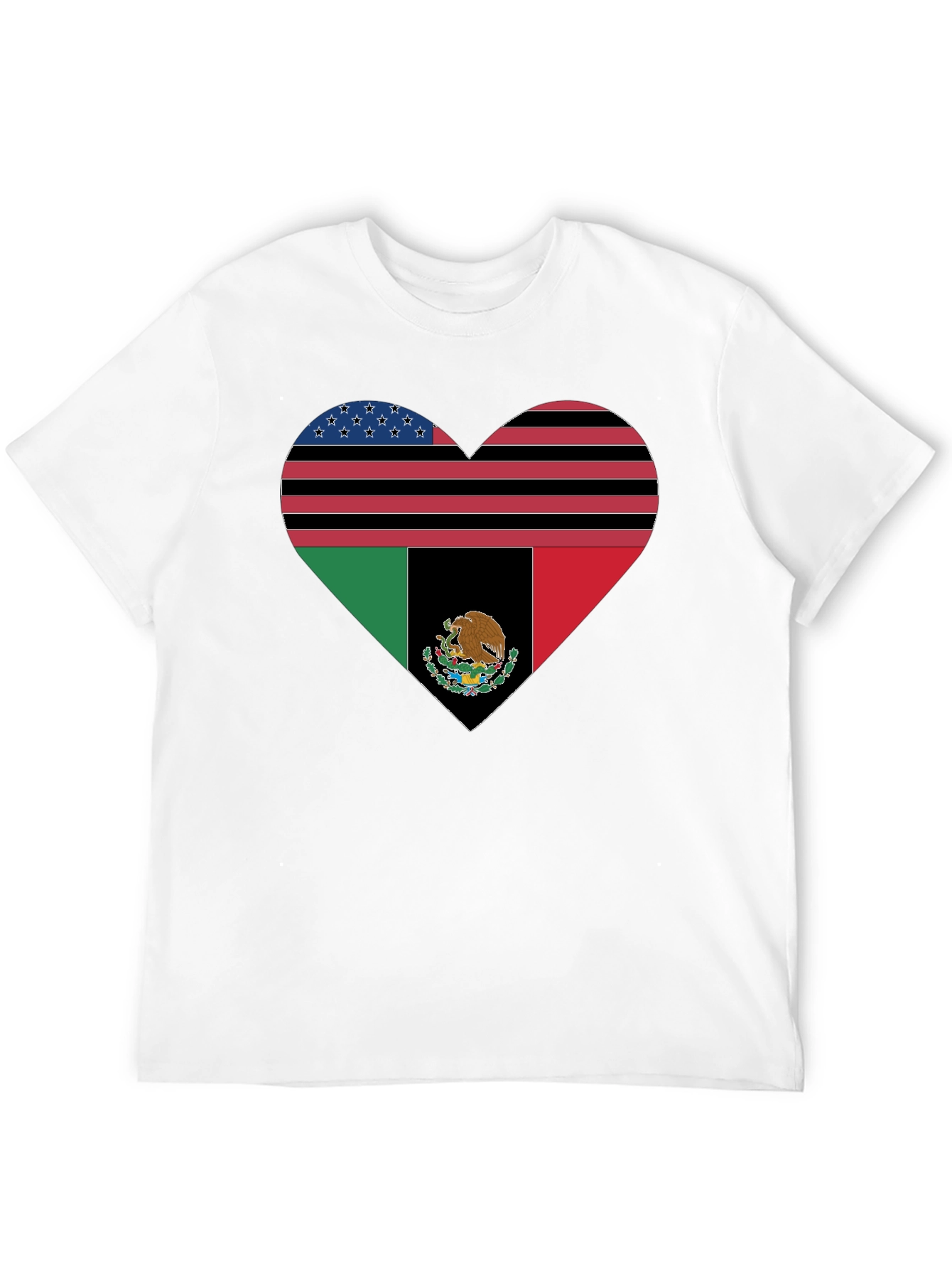Heart Flag Graphic Tee - USA & Mexico Pride