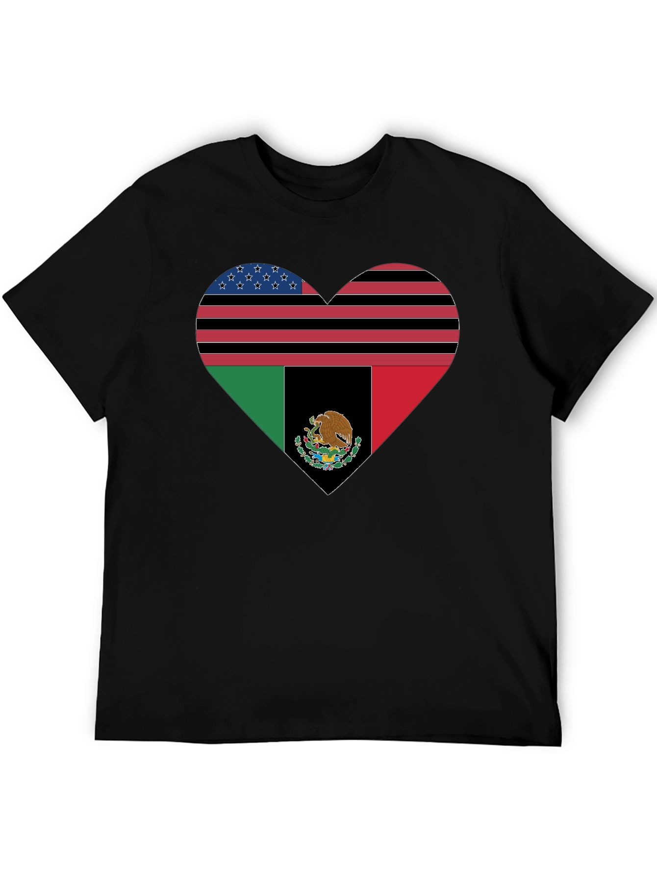 Heart Flag Graphic Tee - USA & Mexico Pride