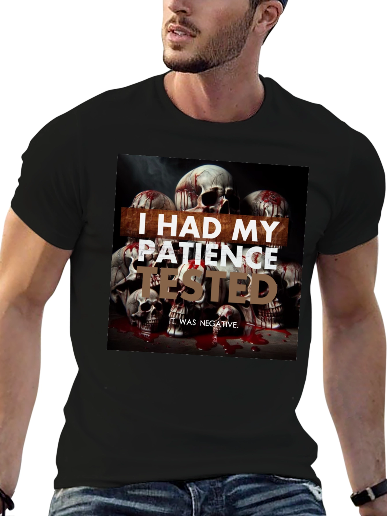 I Had My Patience Tested Skull Graphic Tee