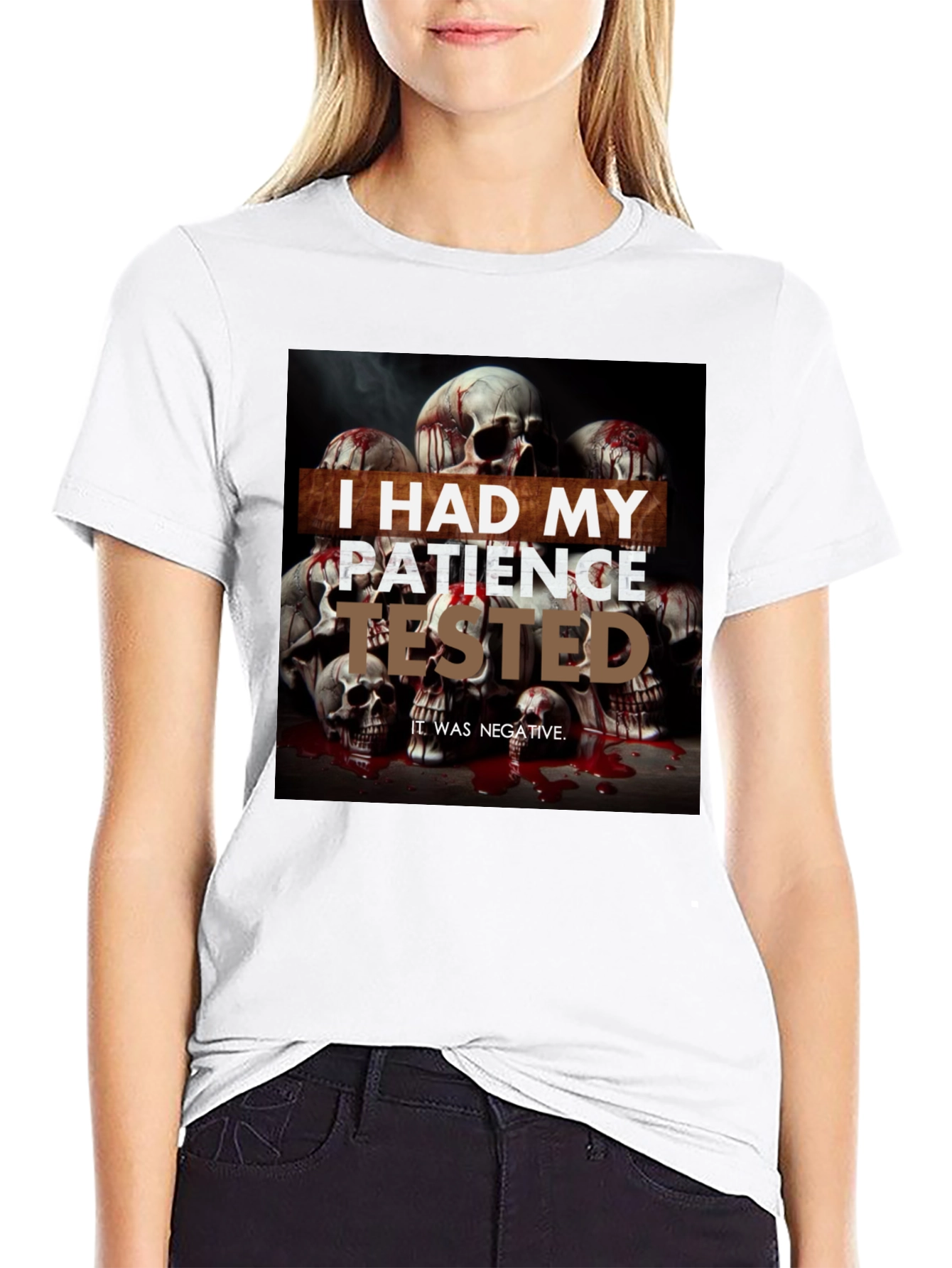 I Had My Patience Tested Skull Graphic Tee