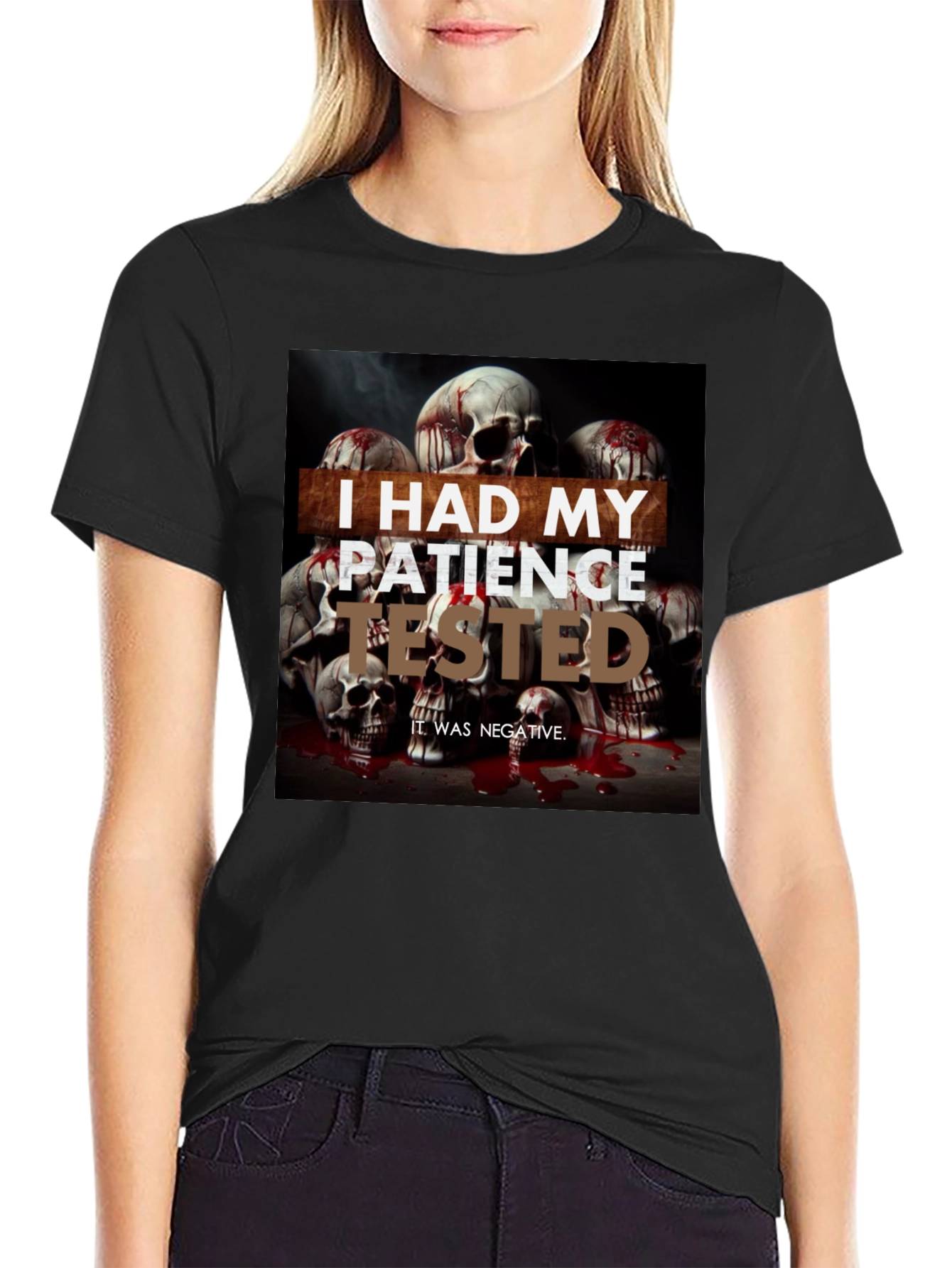 I Had My Patience Tested Skull Graphic Tee