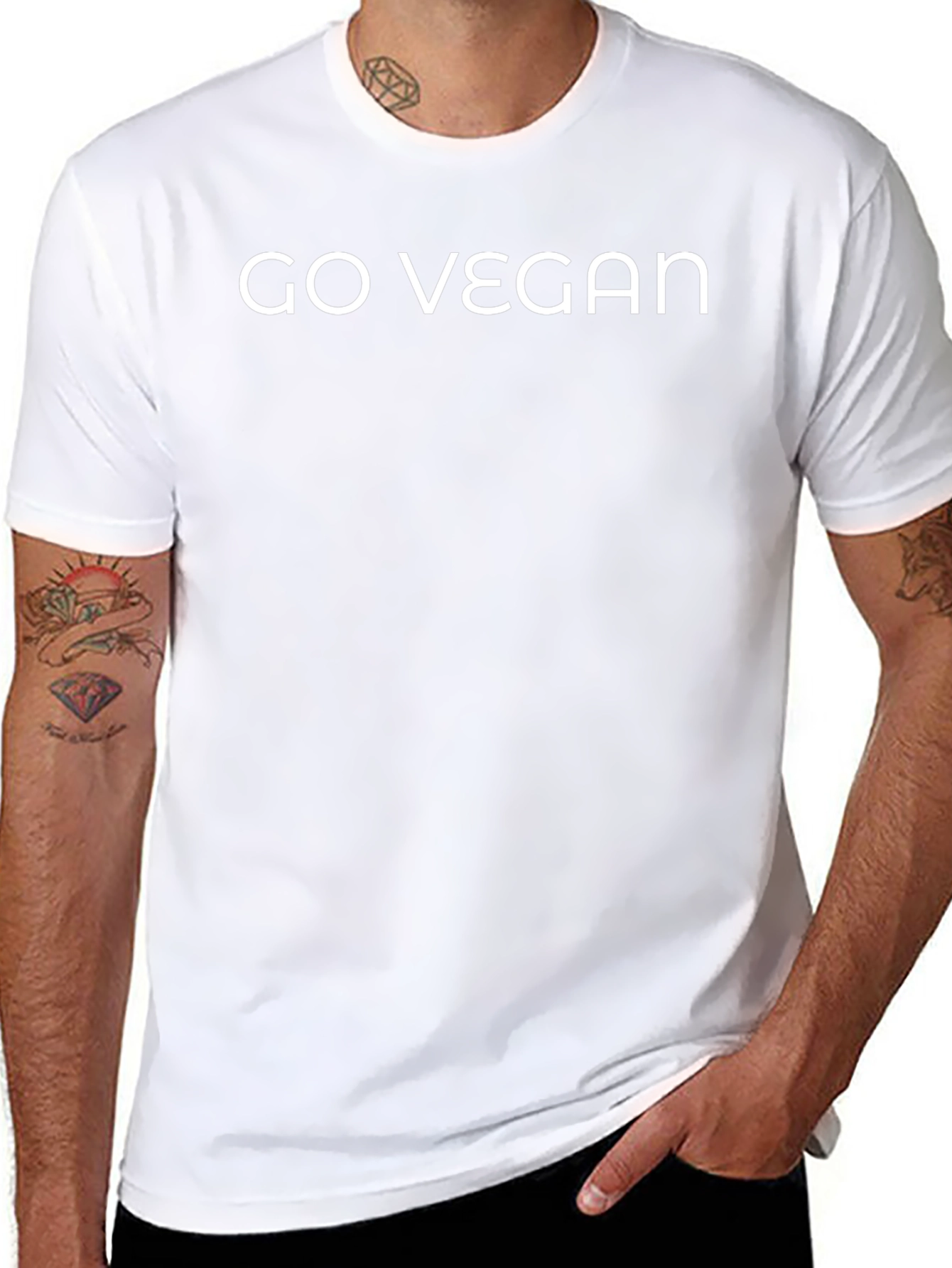 Go Vegan Graphic Tee - Black Cotton Blend