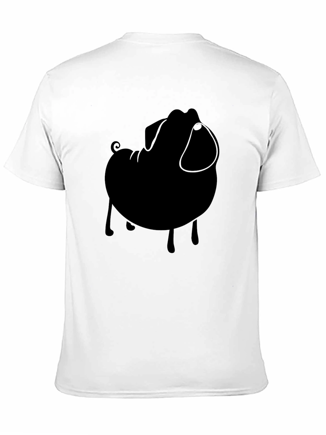 Black Pug Silhouette Tee - Modern Casual Style