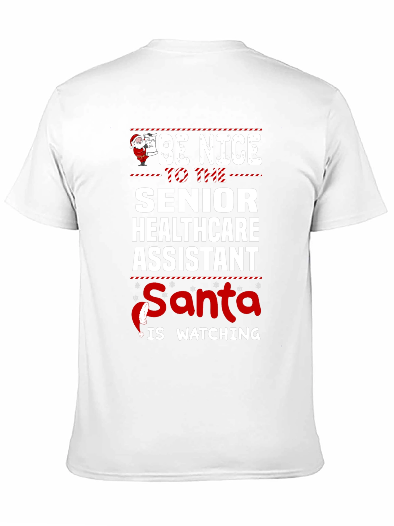 Senior Healthcare Assistant Santa Watching T-Shirt