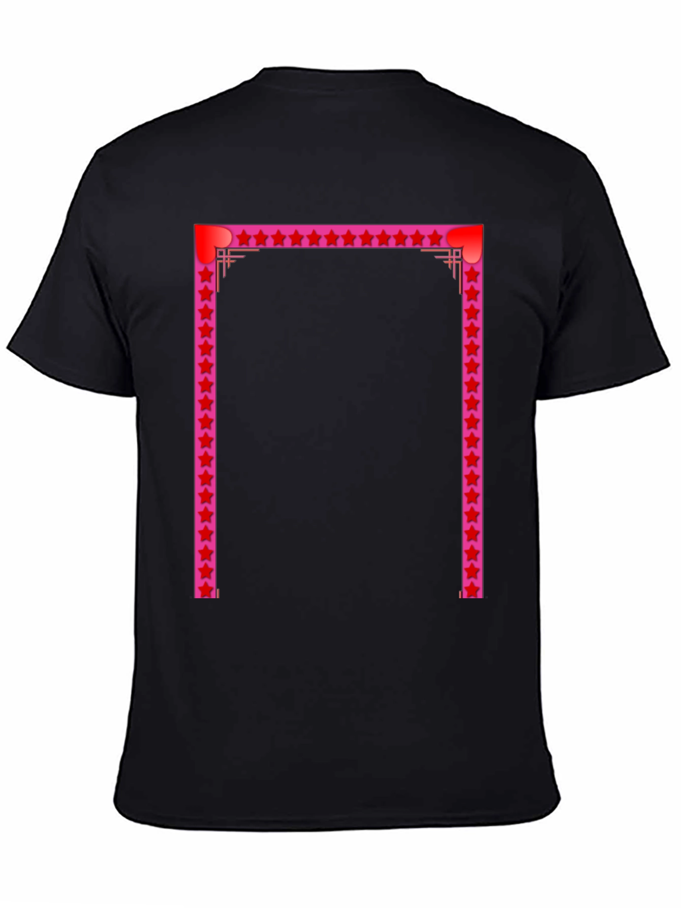 Stylish Black Tee with Star Frame Design