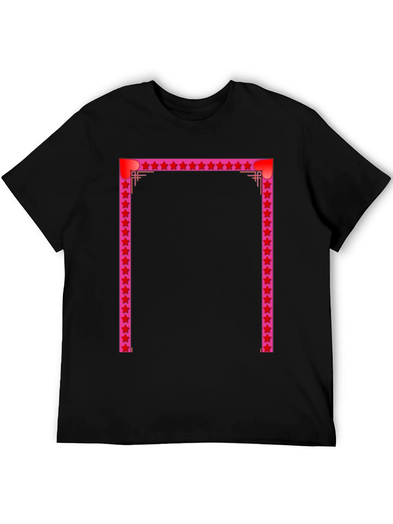 Stylish Black Tee with Star Frame Design