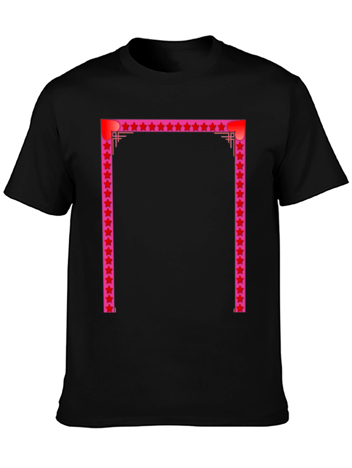 Stylish Black Tee with Star Frame Design