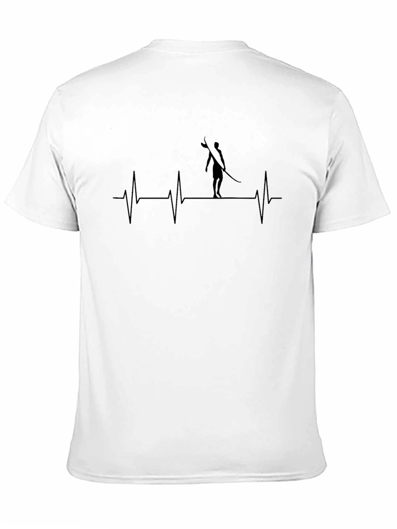 Surfer Heartbeat T-Shirt - Black