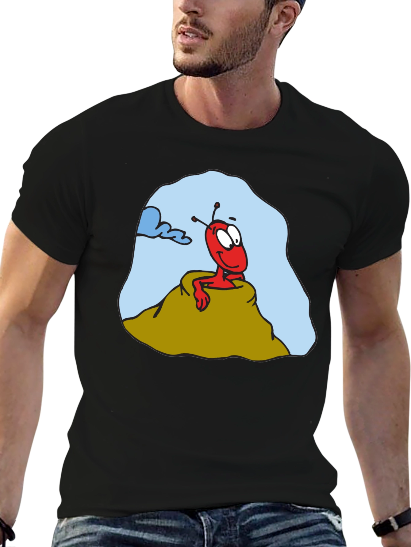 Cartoon Ant Graphic T-Shirt - Funny Insect Tee