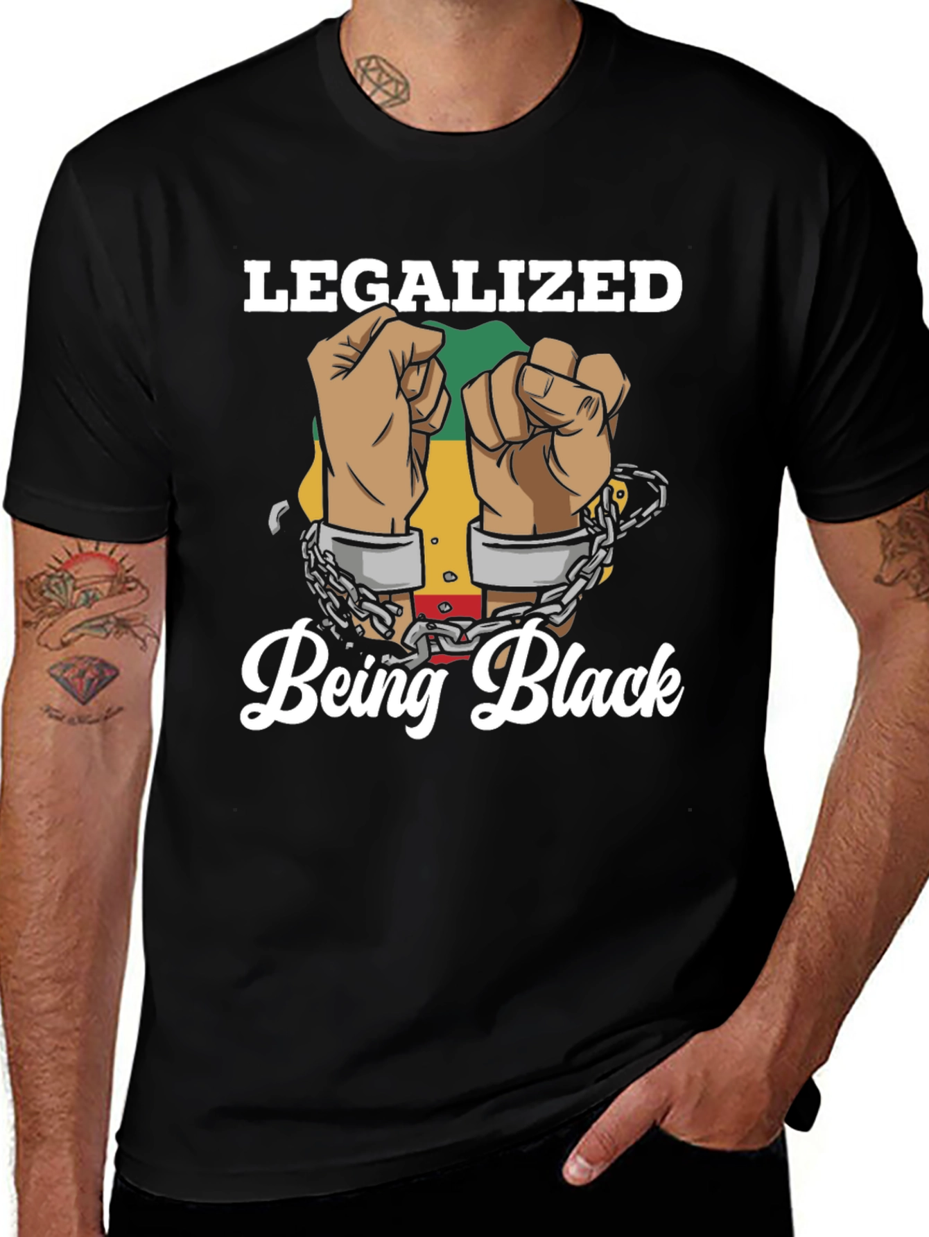 Legalized Being Black Graphic T-Shirt
