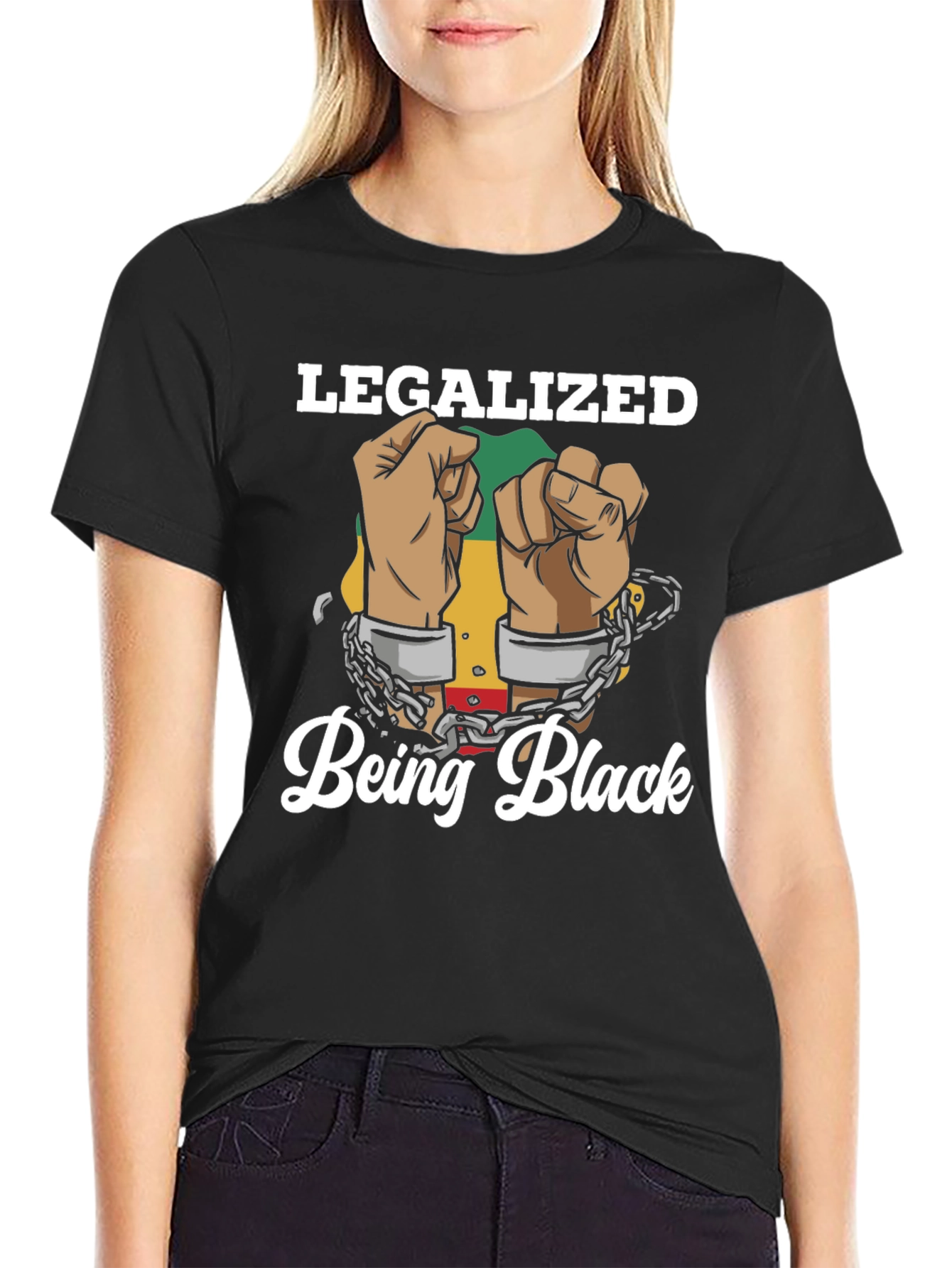 Legalized Being Black Graphic T-Shirt