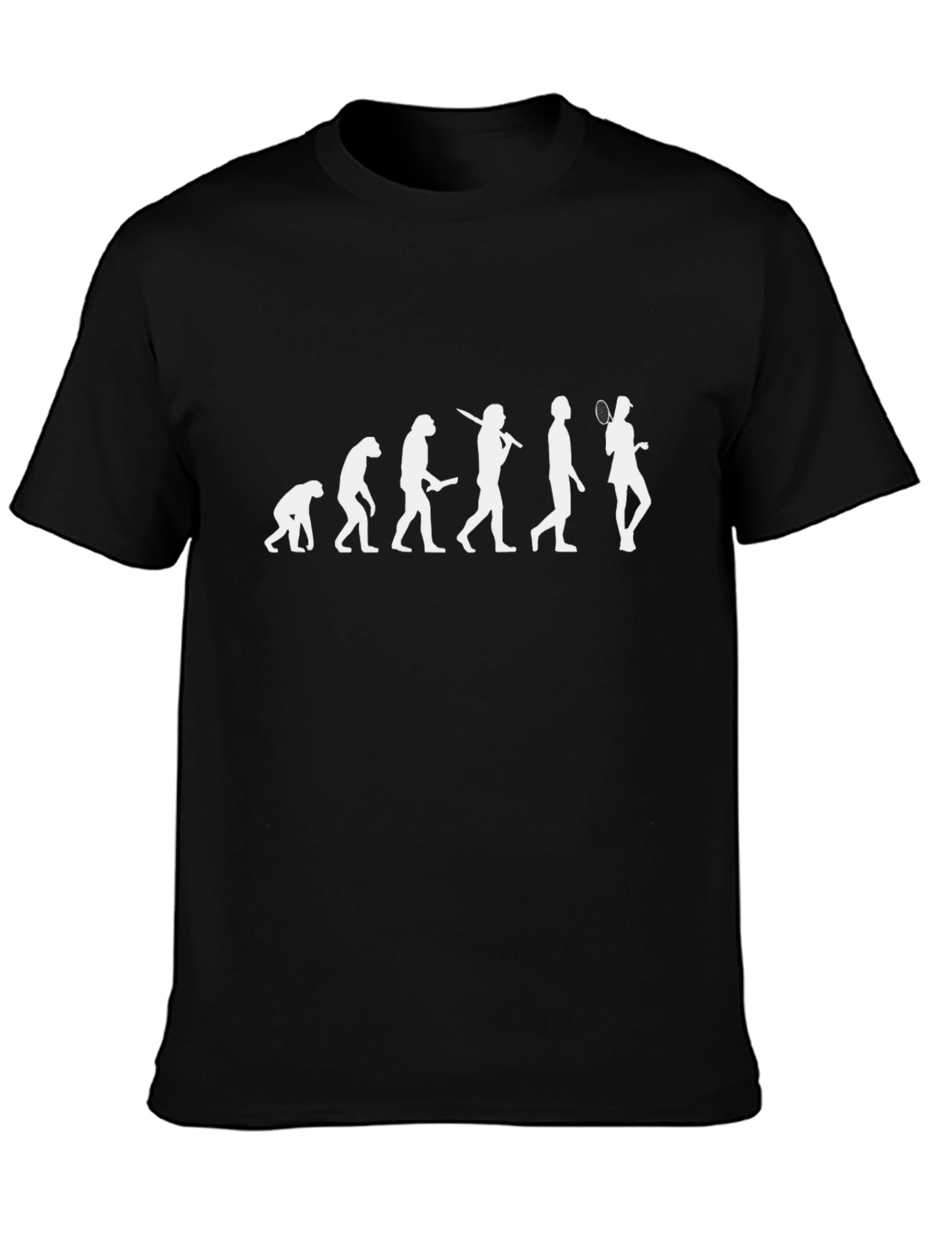Evolution of a Badminton Player T-Shirt