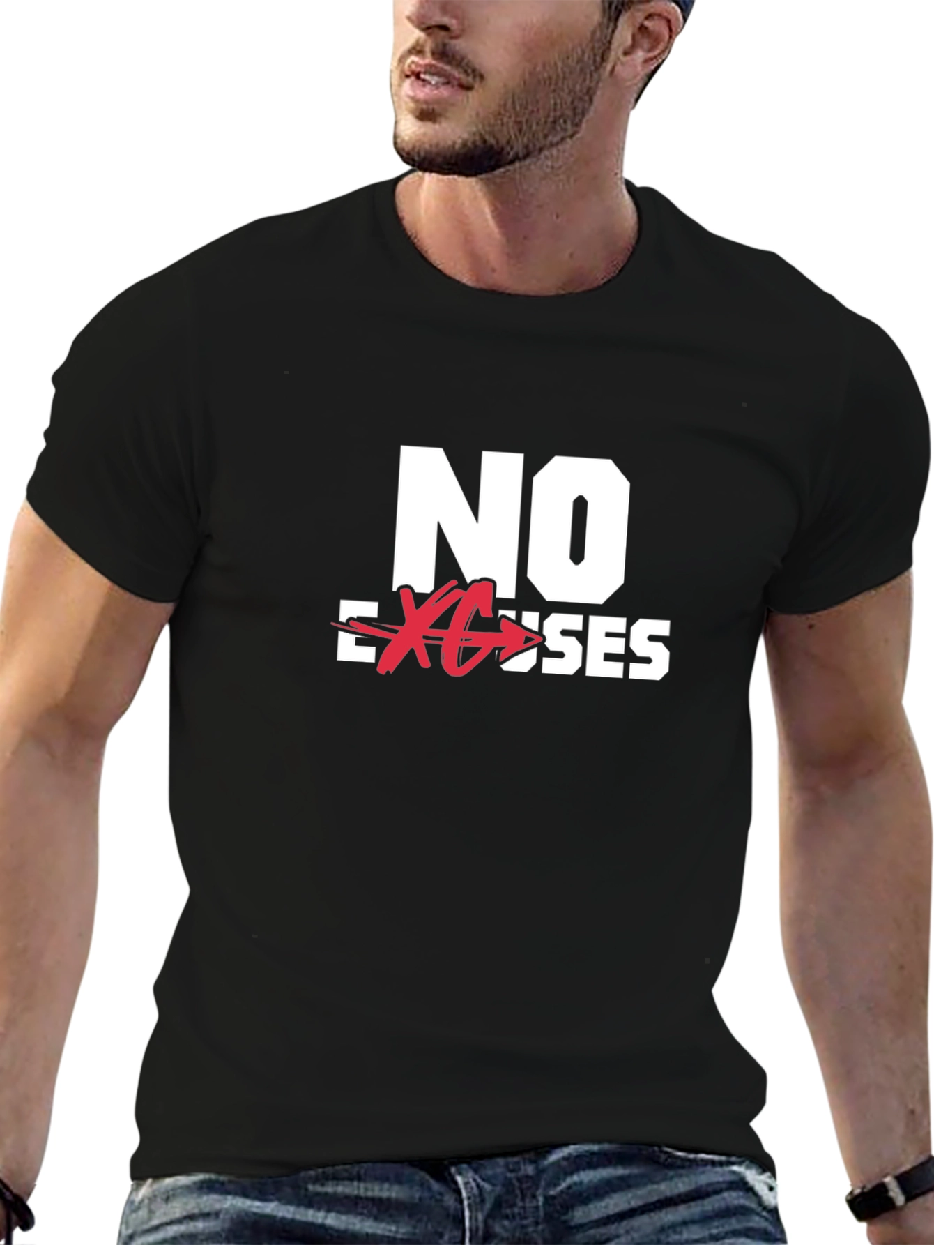 No Excuses Black Graphic Tee