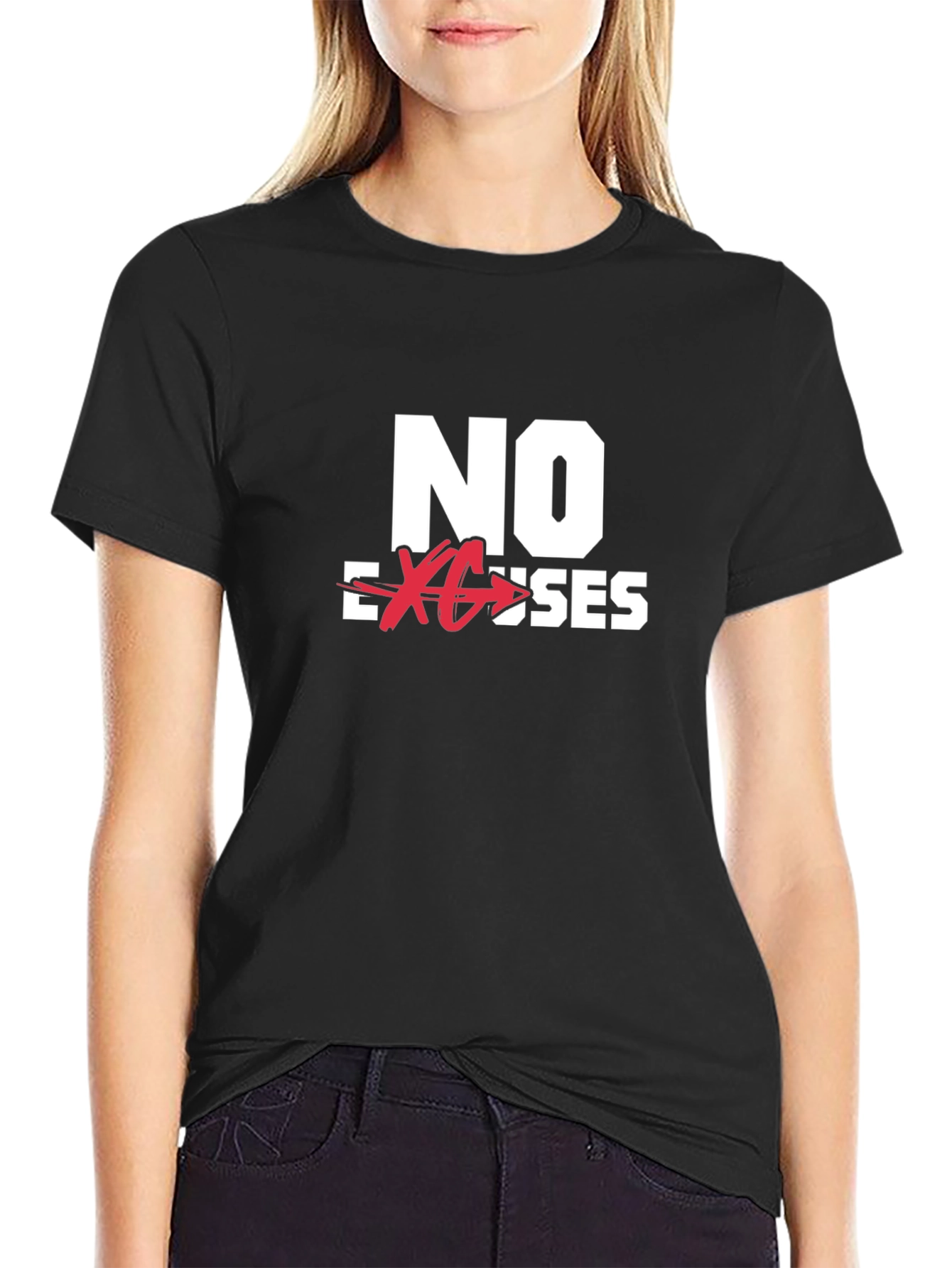No Excuses Black Graphic Tee