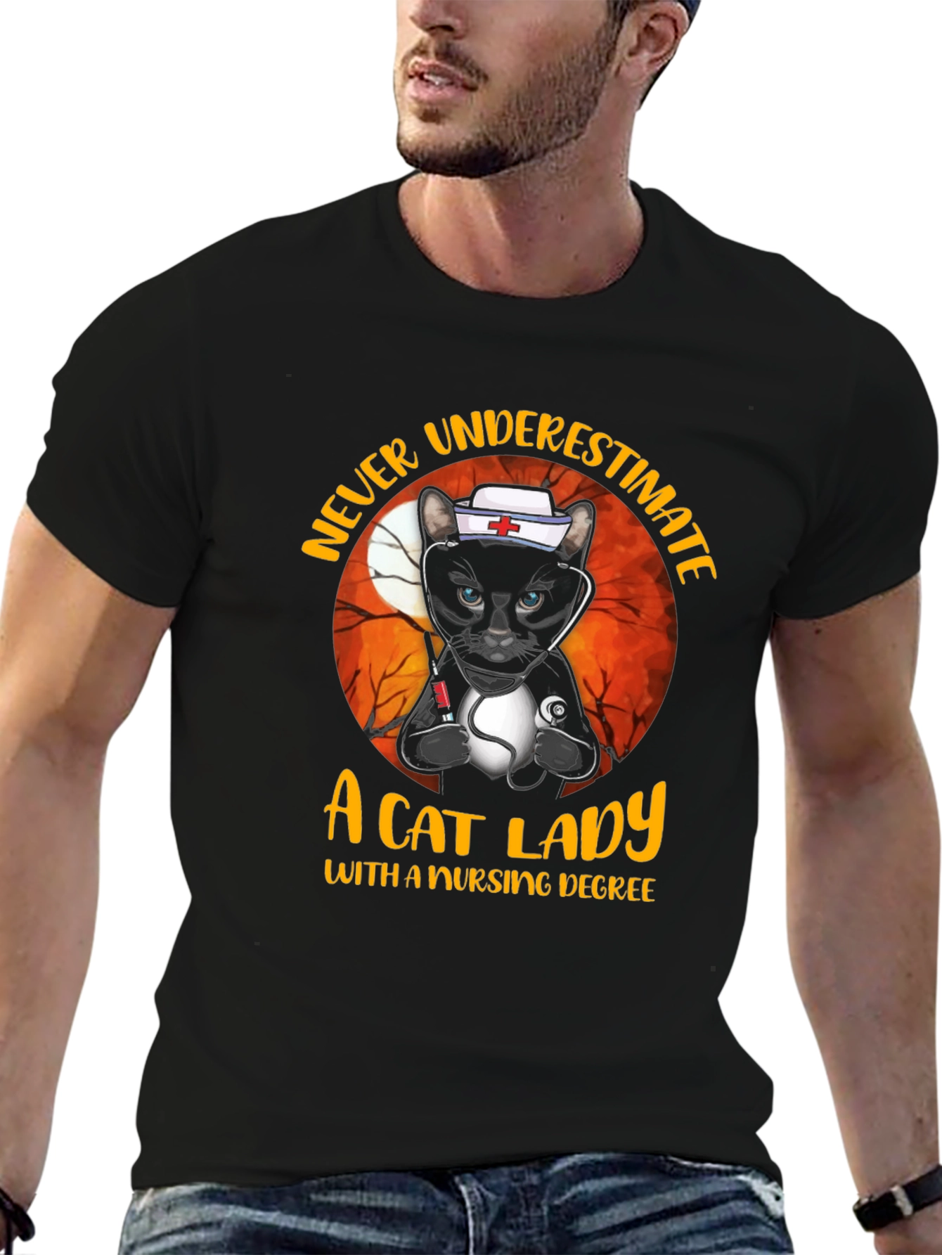 Cat Lady Nurse T-Shirt