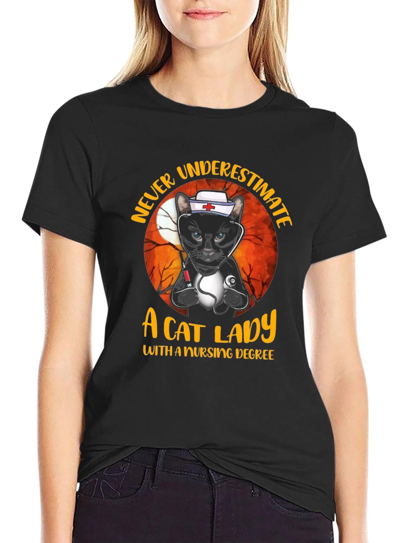 Cat Lady Nurse T-Shirt