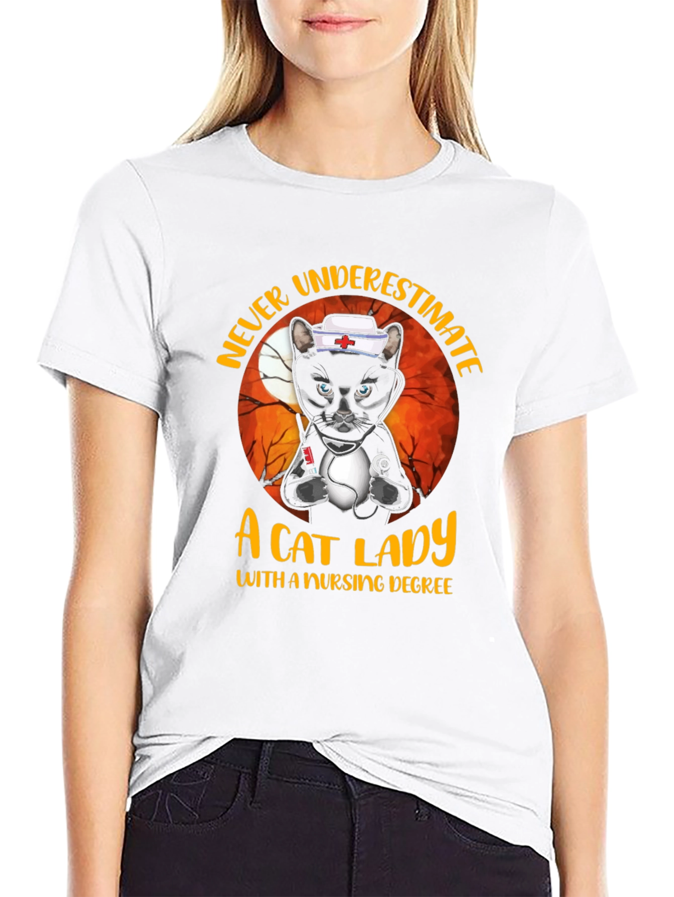 Cat Lady Nurse T-Shirt