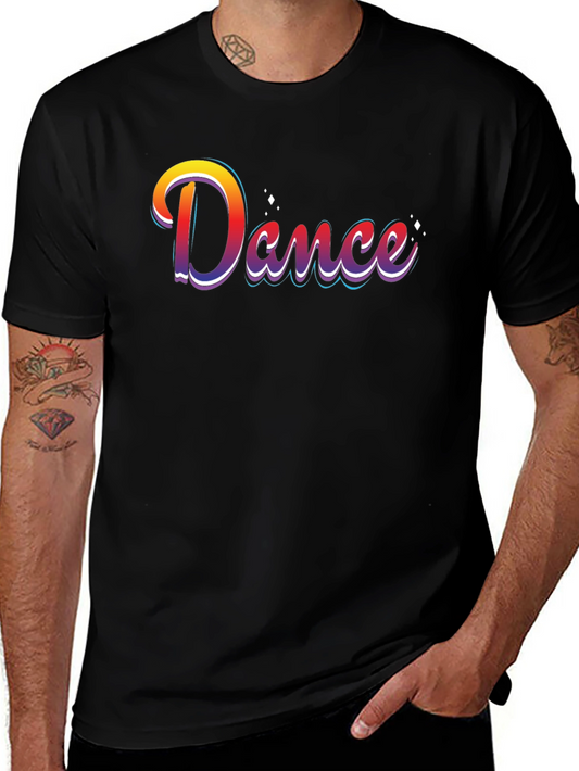 Retro Dance Graphic T-Shirt - Casual Black Tee