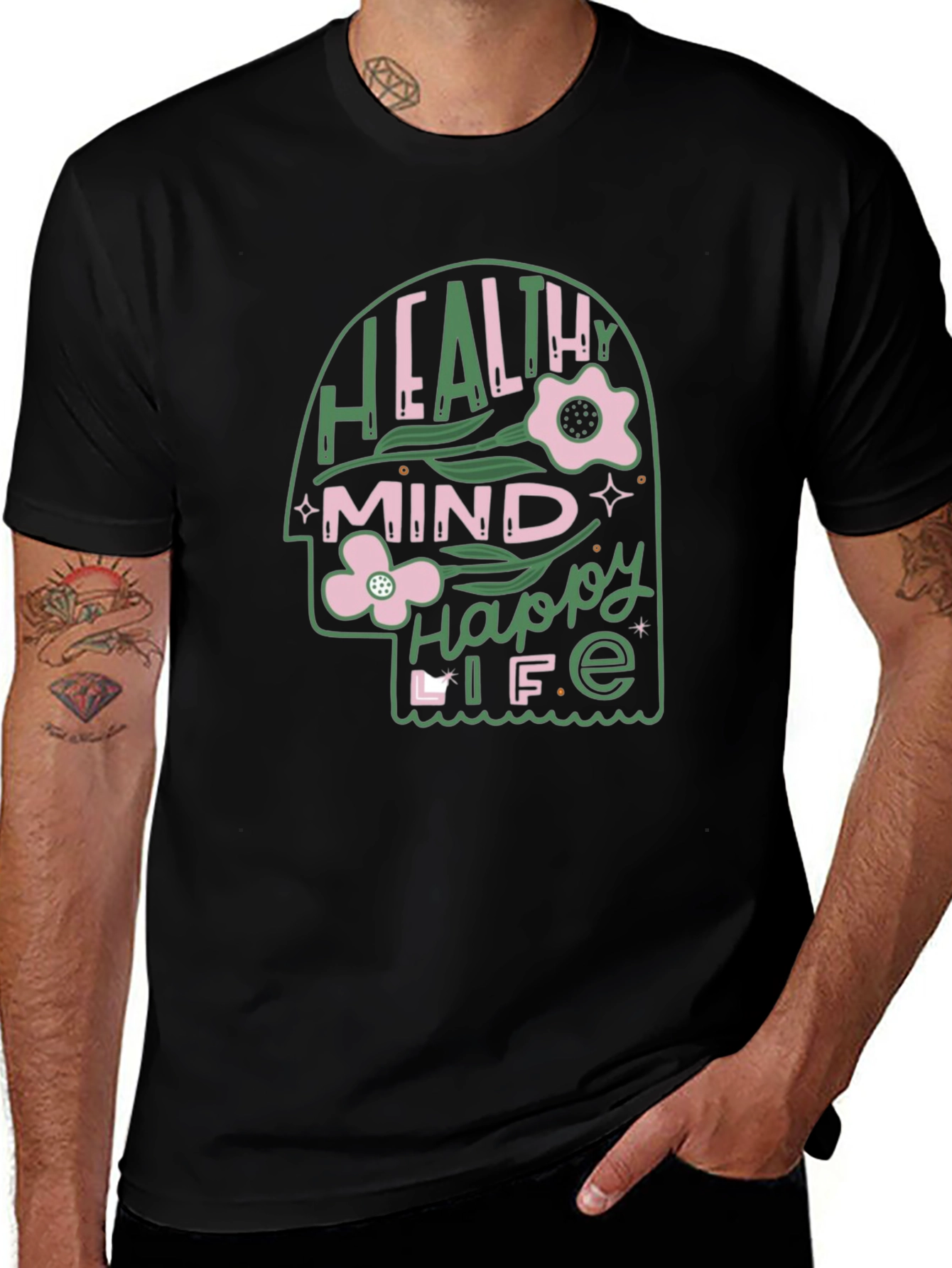Healthy Mind Happy Life Graphic Tee