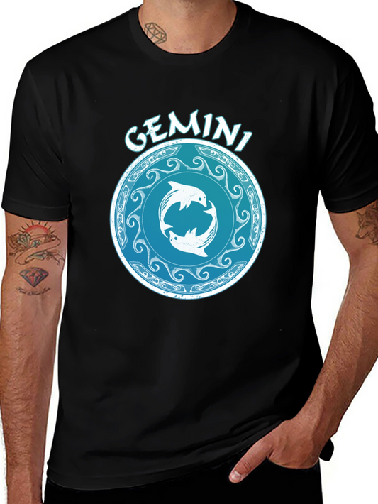 Gemini Zodiac T-Shirt - Celestial Twins Design