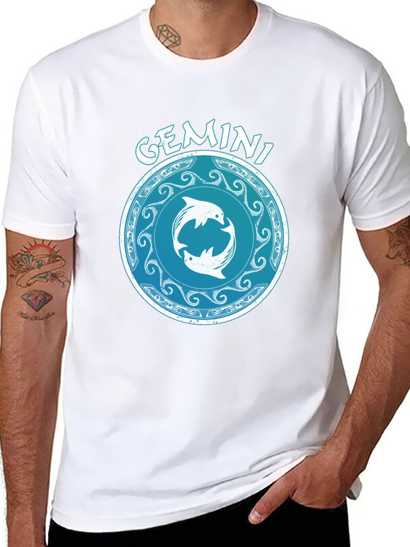 Gemini Zodiac T-Shirt - Celestial Twins Design