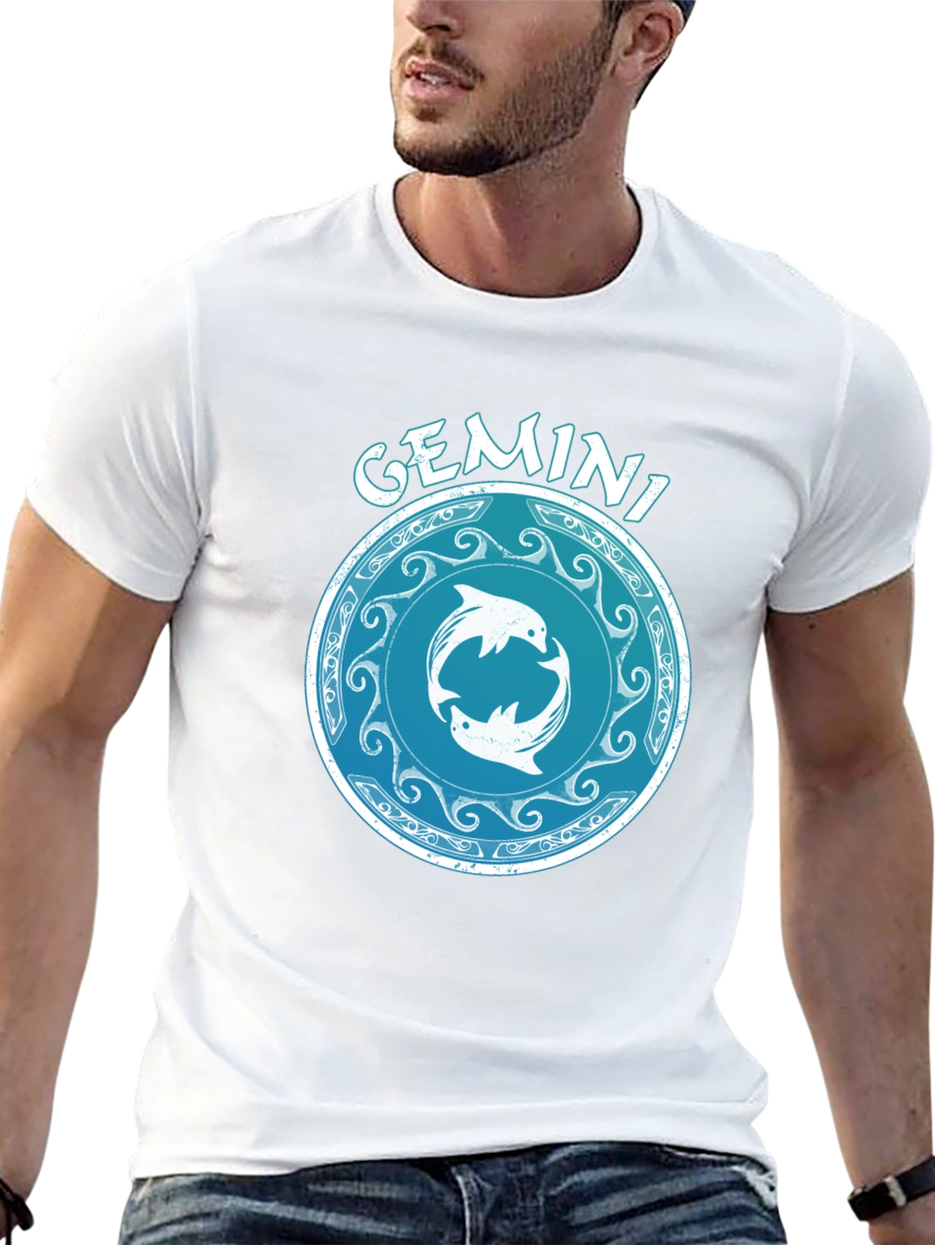Gemini Zodiac T-Shirt - Celestial Twins Design