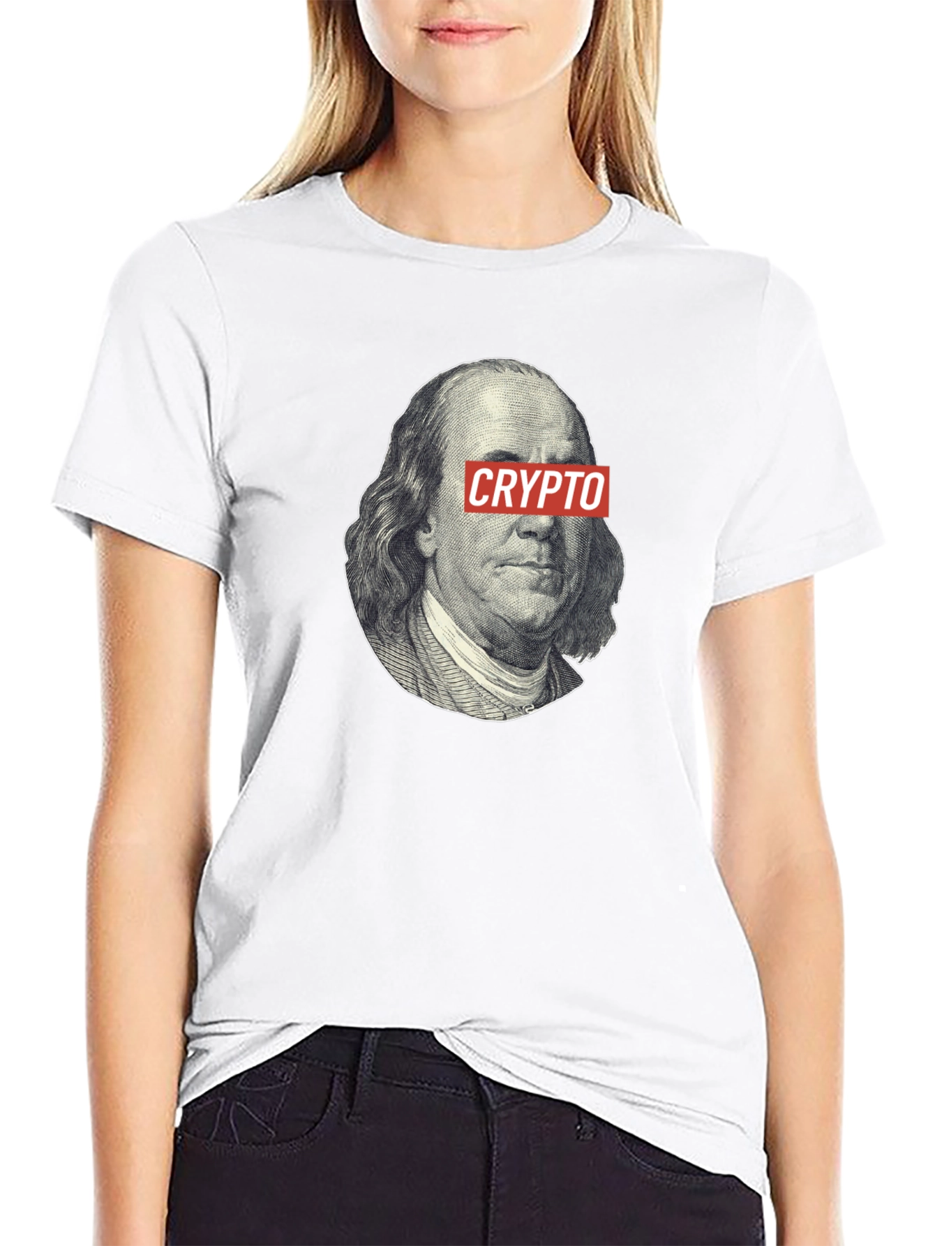 Crypto Benjamin Franklin Black T-Shirt