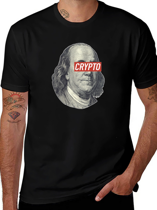 Crypto Benjamin Franklin Black T-Shirt