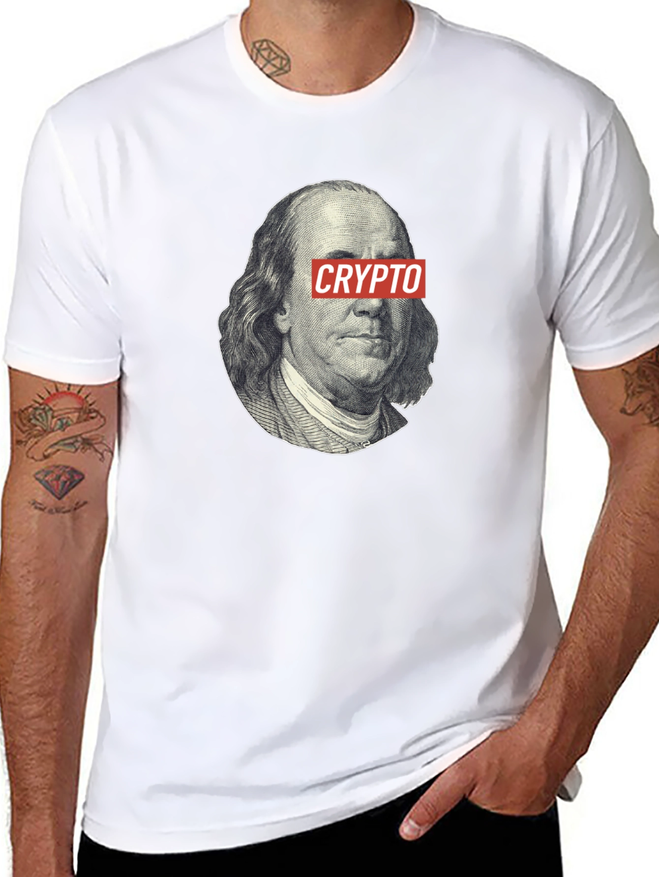 Crypto Benjamin Franklin Black T-Shirt