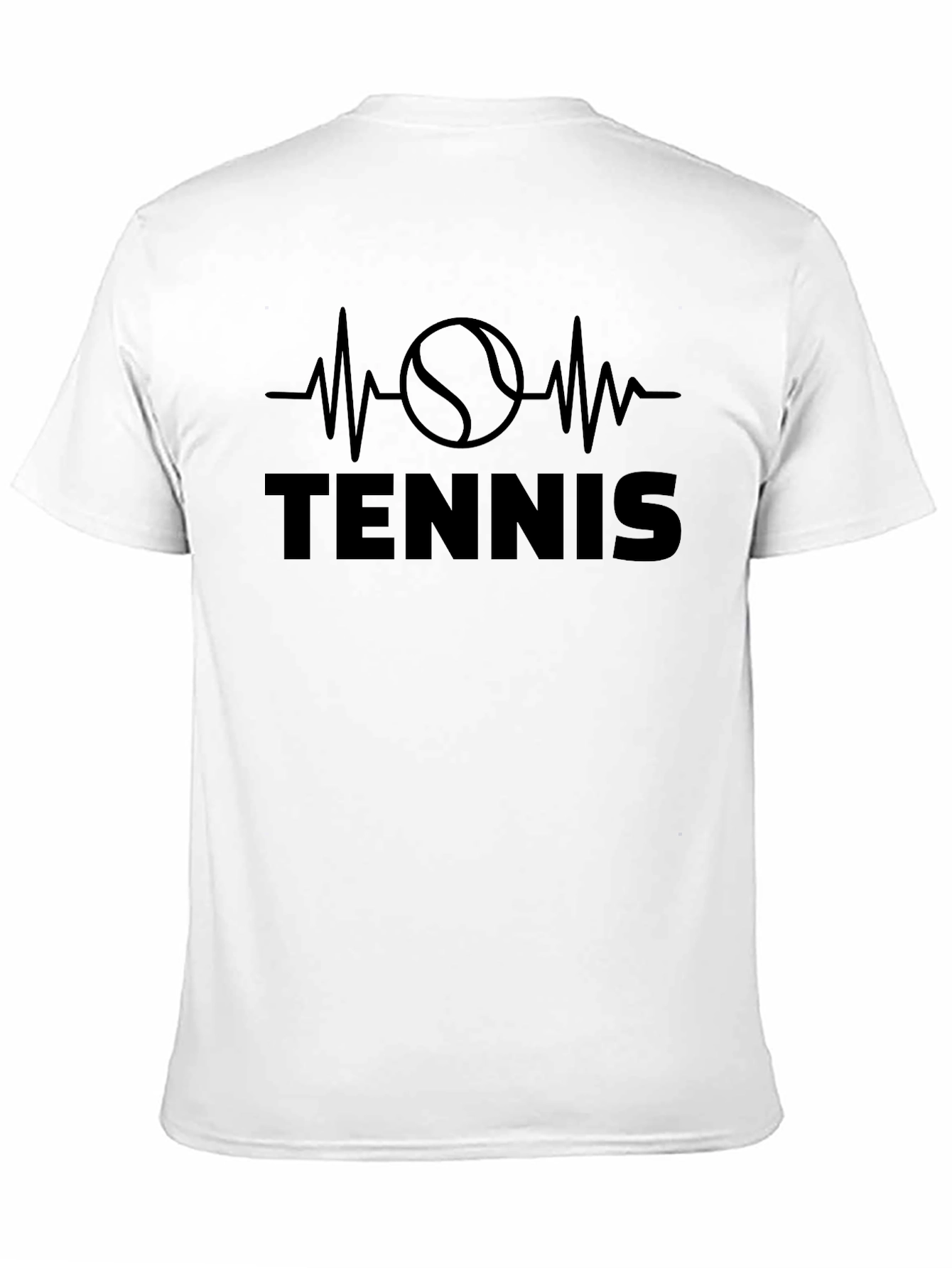 Tennis Heartbeat Graphic T-Shirt - Black